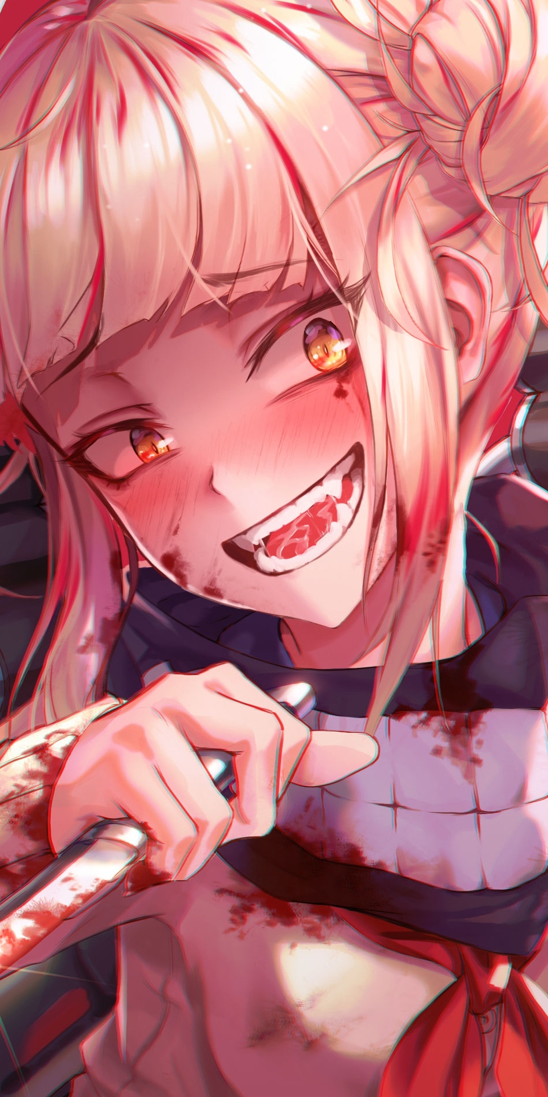 Download mobile wallpaper Anime, Blood, Smile, Blonde, My Hero Academia, Himiko Toga for free.