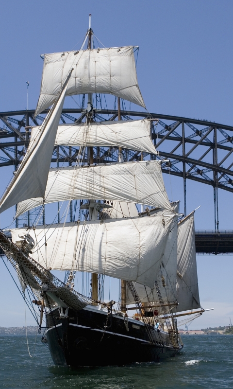 Descarga gratuita de fondo de pantalla para móvil de Barco, Vehículos, Puente De La Bahía De Sídney, Puente De Harbour En Sidney.