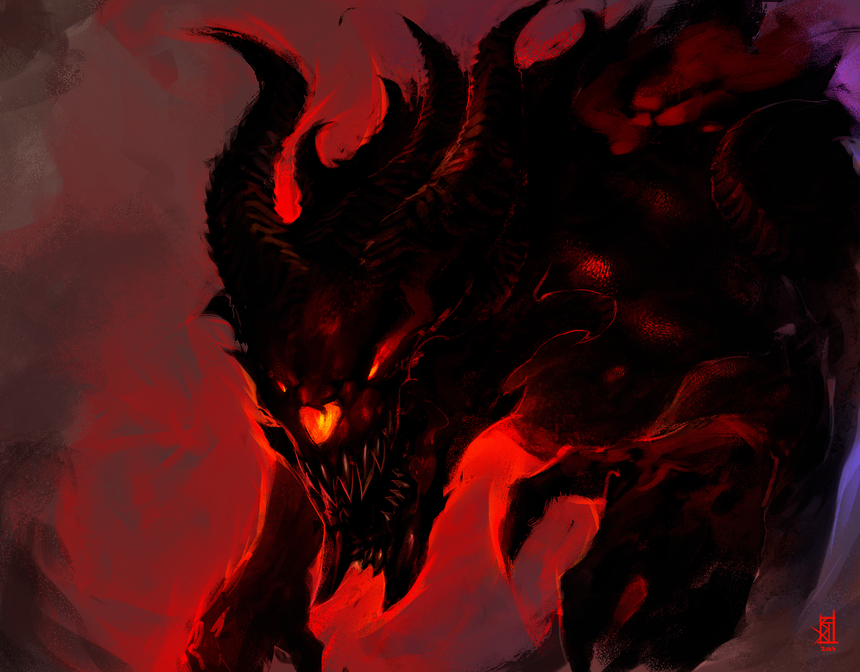 Free download wallpaper Dark, Horns, Demon on your PC desktop