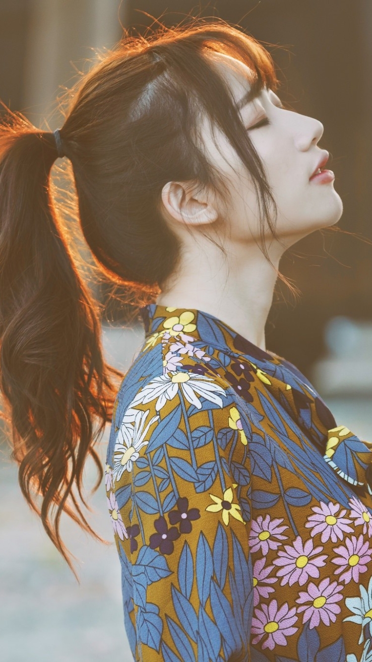 Download mobile wallpaper Mood, Kimono, Dress, Model, Women, Japanese, Asian, Ponytail for free.
