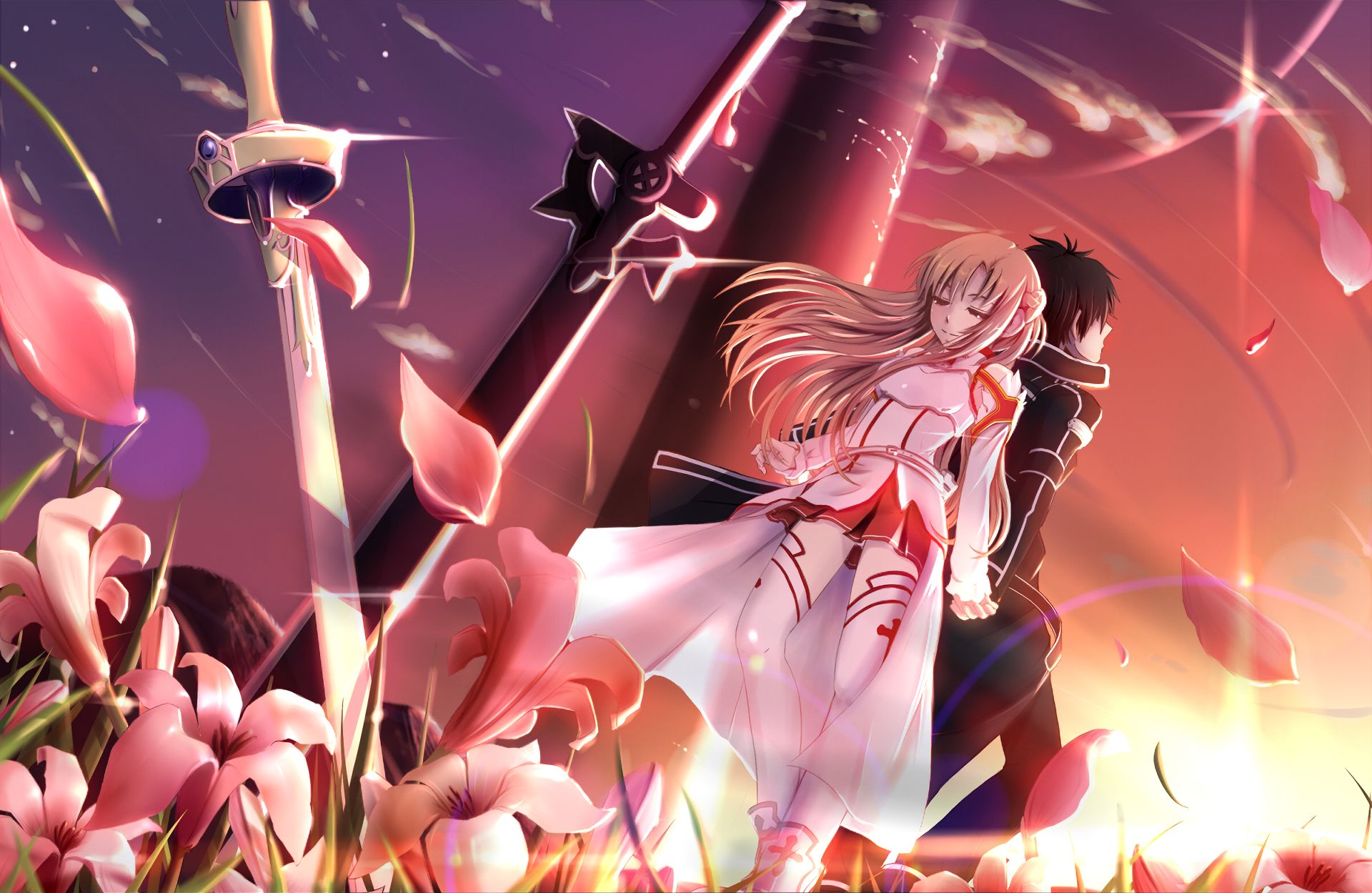 Descarga gratuita de fondo de pantalla para móvil de Sword Art Online, Asuna Yuuki, Kirito (Arte De Espada En Línea), Animado.