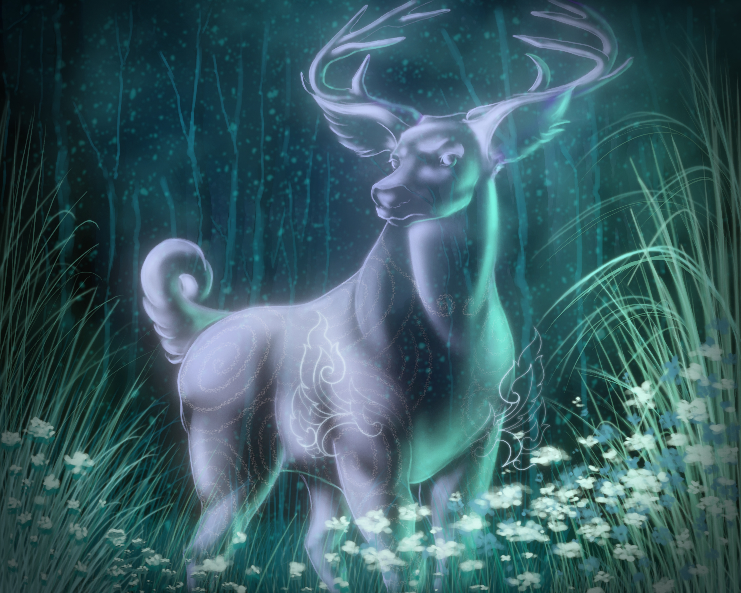 Download mobile wallpaper Deer, Fantasy Animals, Fantasy for free.