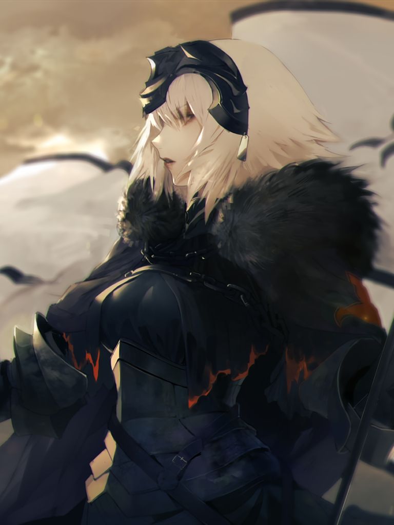 Download mobile wallpaper Anime, Short Hair, White Hair, Woman Warrior, Fate (Series), Fate/grand Order, Jeanne D'arc Alter, Avenger (Fate/grand Order), Fate Series for free.