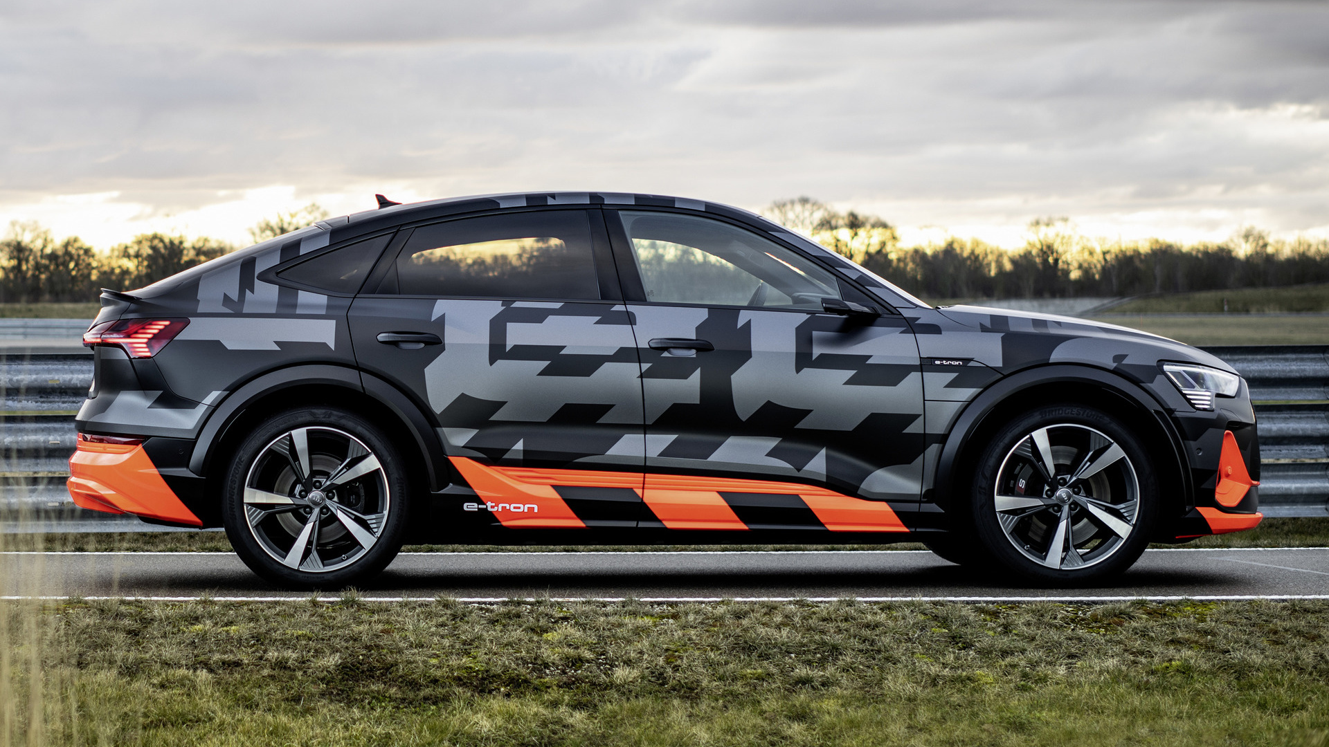 Download mobile wallpaper Audi, Car, Vehicles, Black Car, Audi E Tron S Sportback Prototype for free.