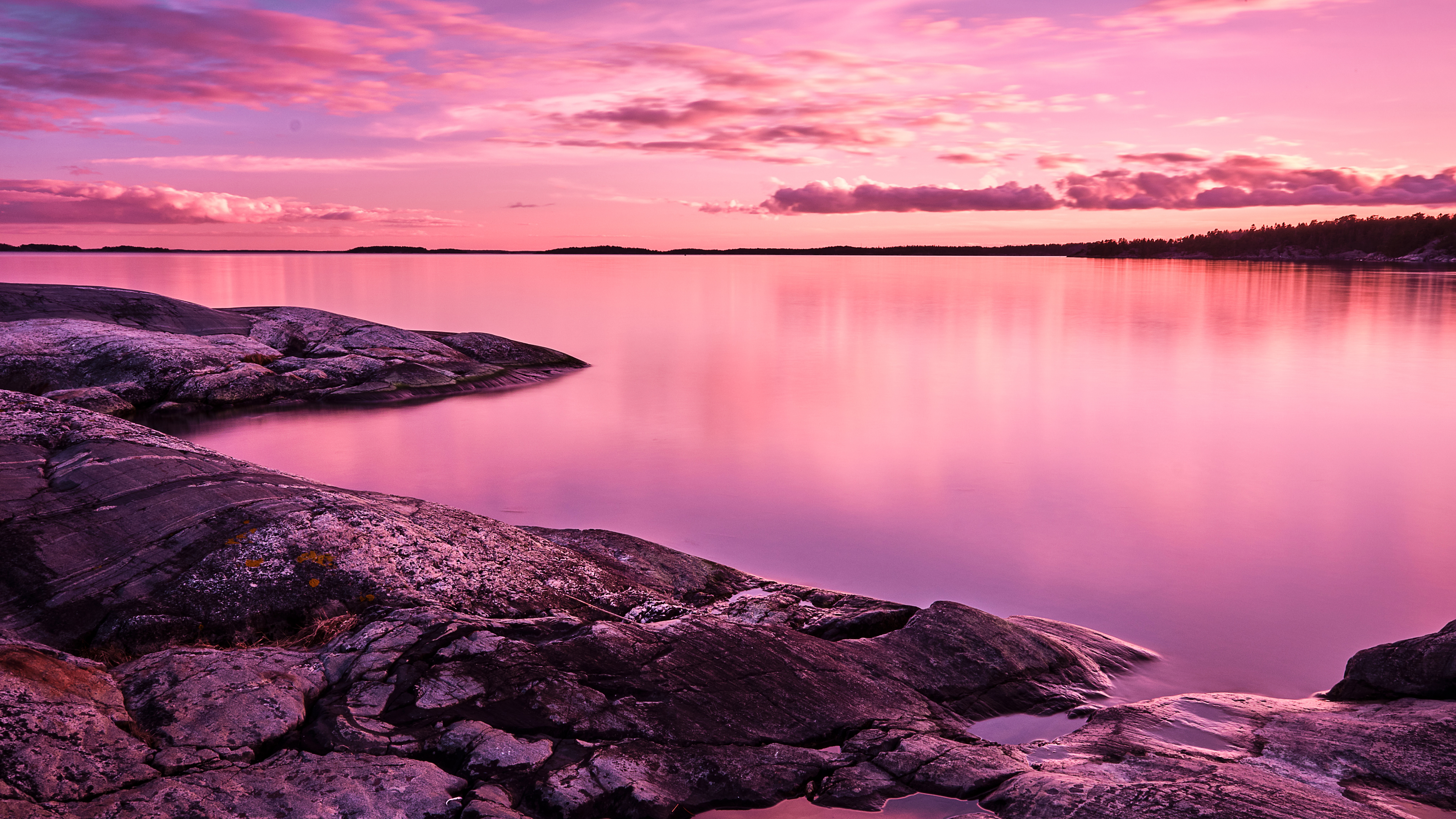 Free download wallpaper Sunset, Sky, Pink, Lakes, Horizon, Lake, Earth, Cloud on your PC desktop