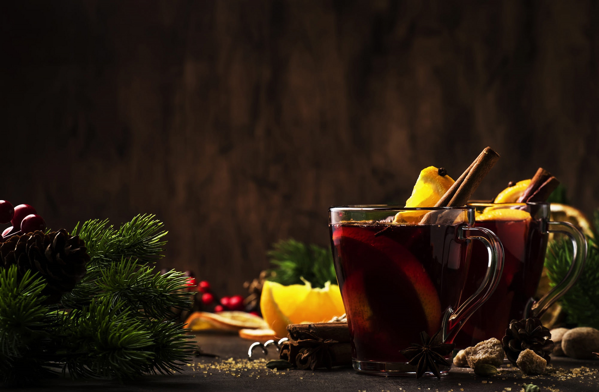 Download mobile wallpaper Food, Christmas, Glass, Drink, Tea for free.