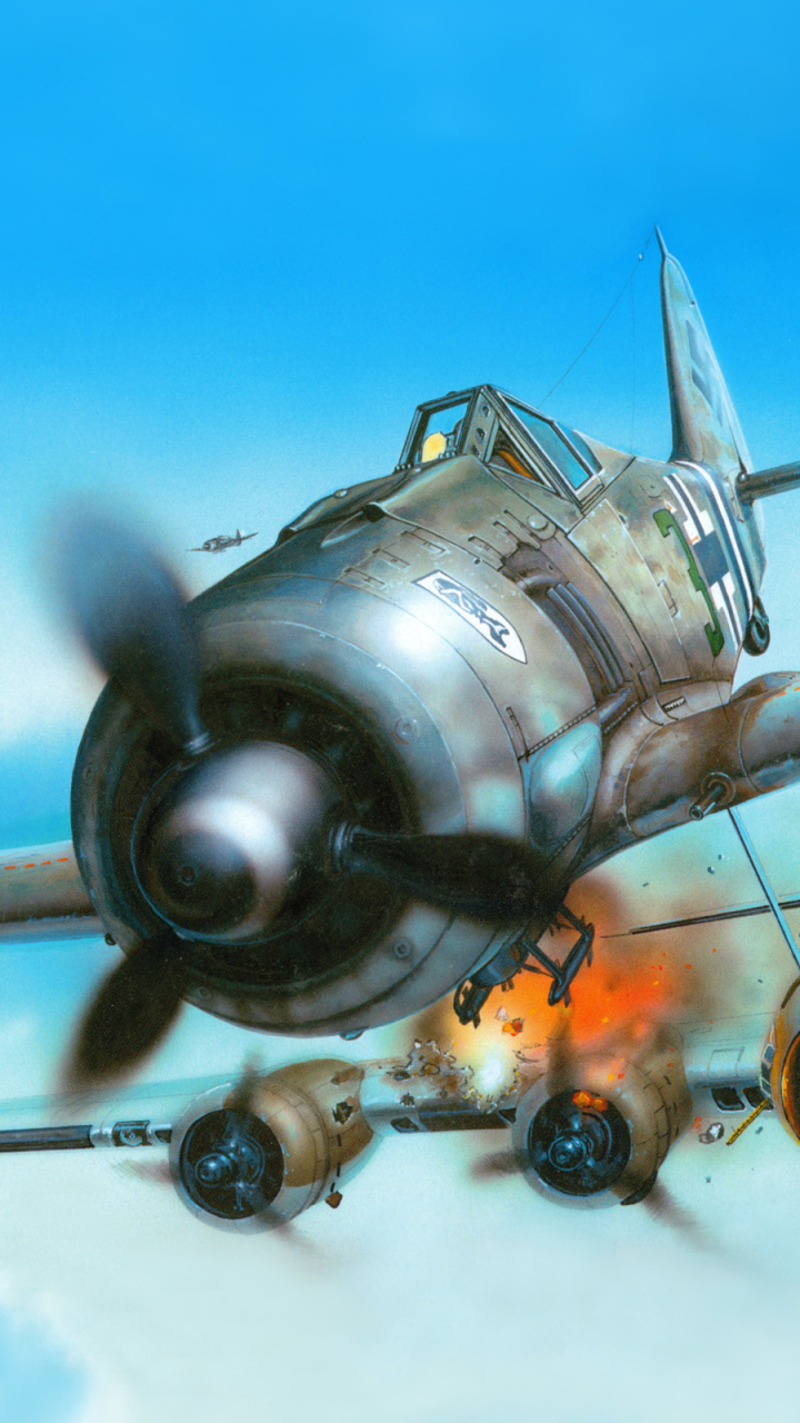 Скачати мобільні шпалери Літак, Військовий, Focke Wulf Fw 190, Військова Авіація безкоштовно.