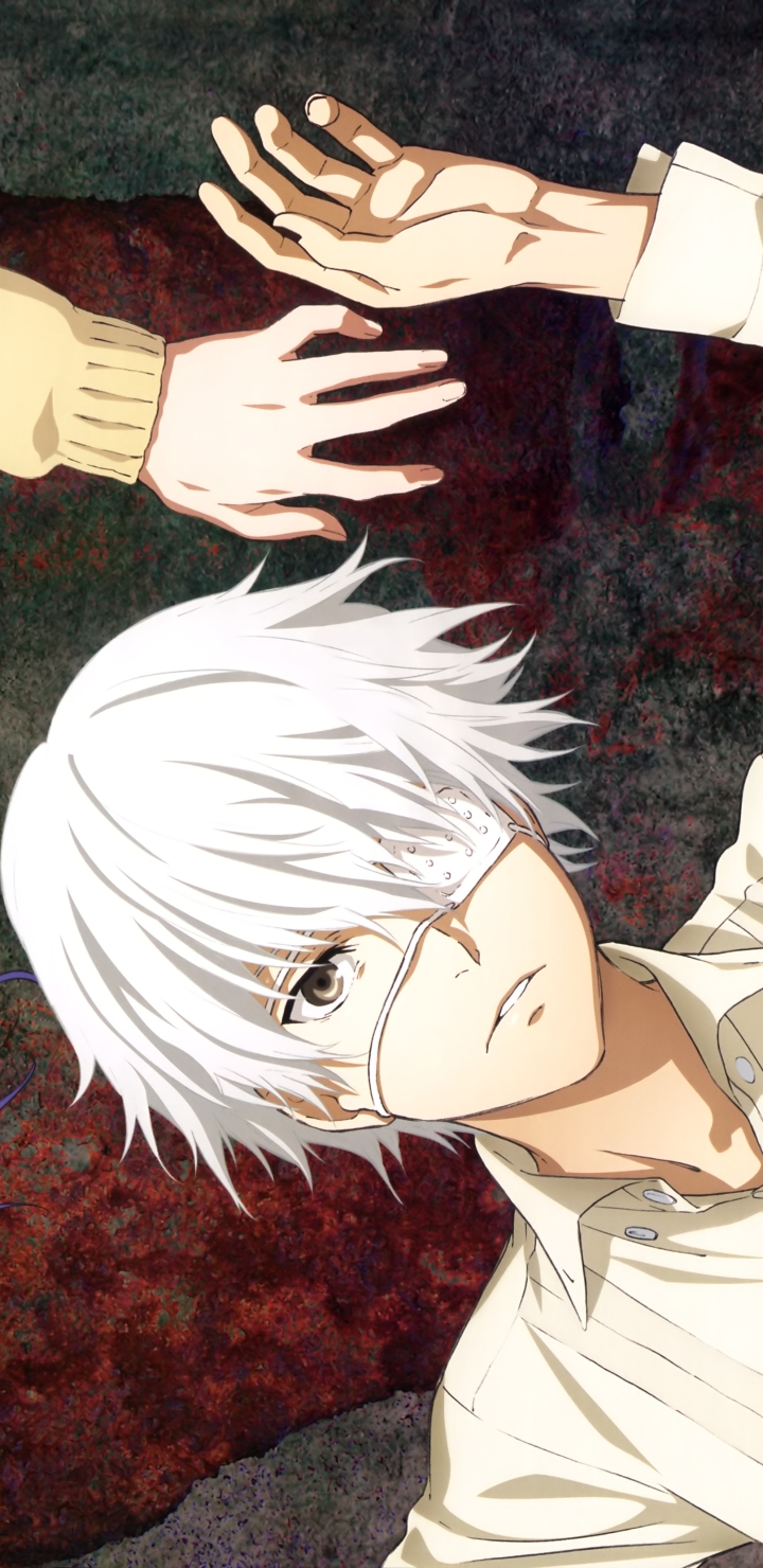 Descarga gratuita de fondo de pantalla para móvil de Animado, Pelo Blanco, Acostada, Parche En El Ojo, Ken Kaneki, Tokyo Ghoul.