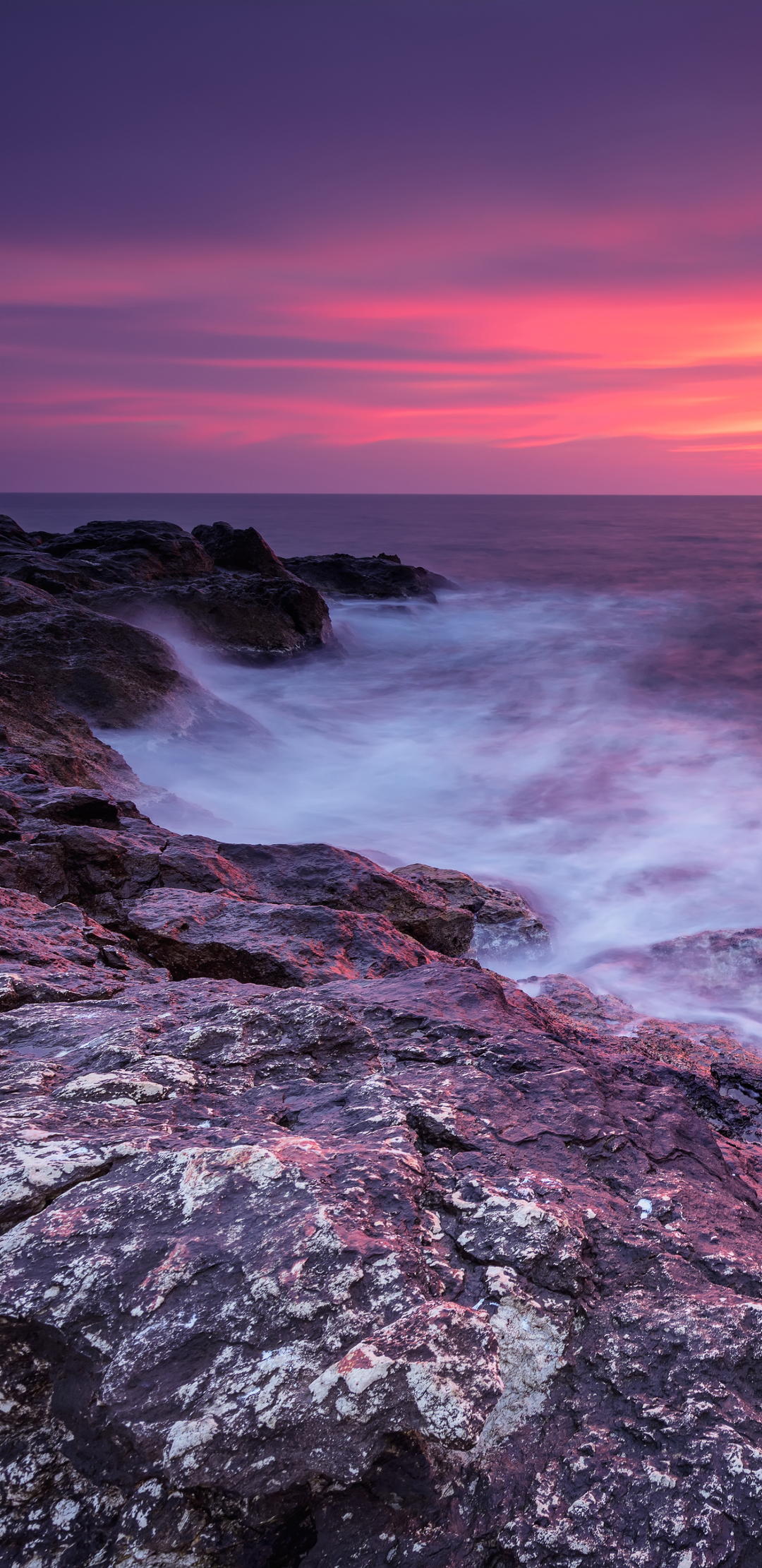 Descarga gratuita de fondo de pantalla para móvil de Naturaleza, Horizonte, Océano, Atardecer, Tierra/naturaleza, Puesta De Sol.