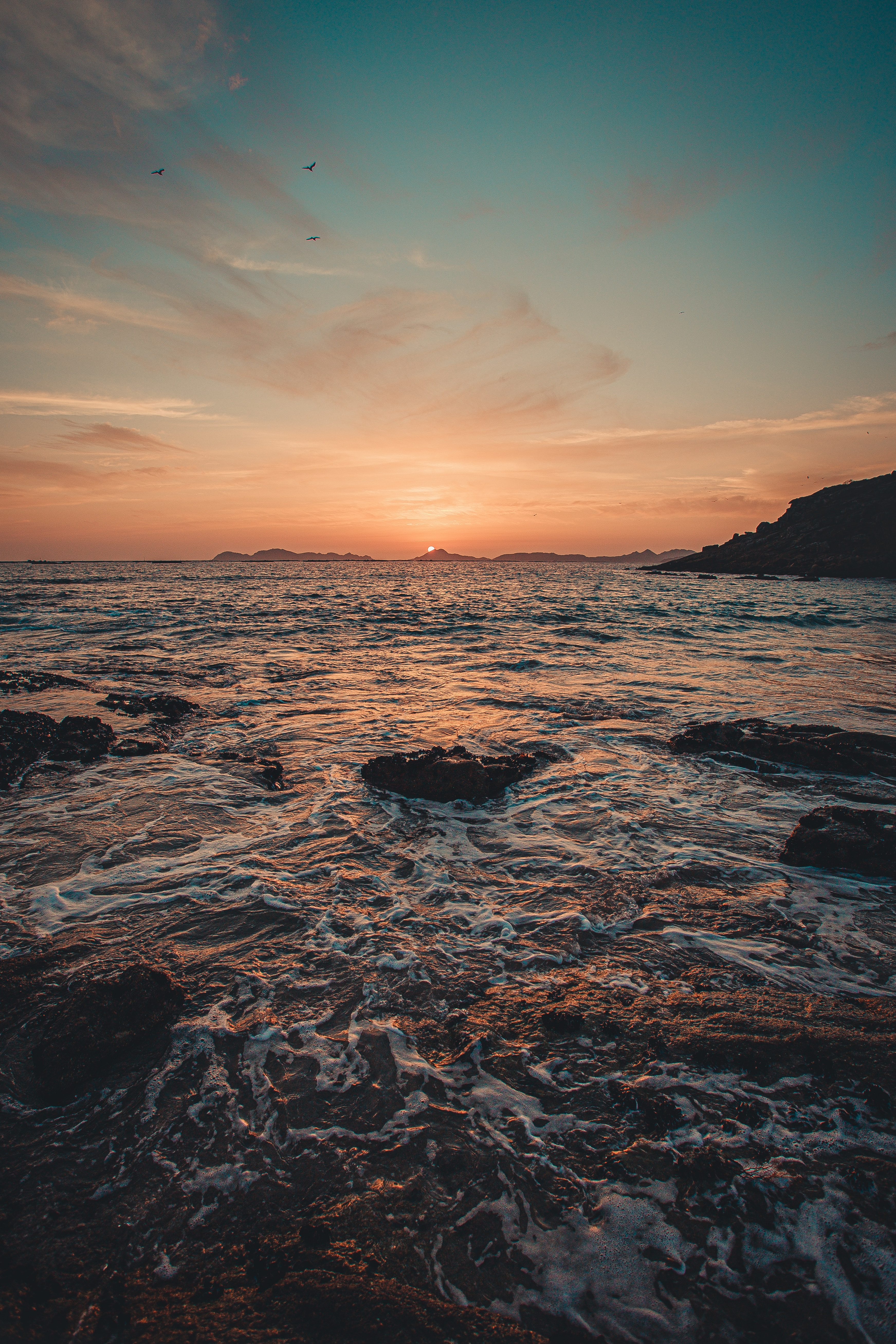 Laden Sie das Natur, Sunset, Felsen, Wasser, Sea, Die Steine-Bild kostenlos auf Ihren PC-Desktop herunter