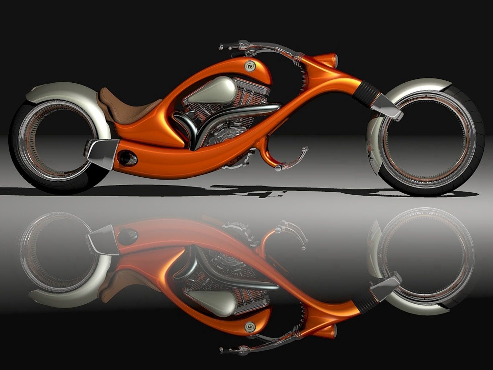 motorcycles, orange, motorcycle, stylish 1080p