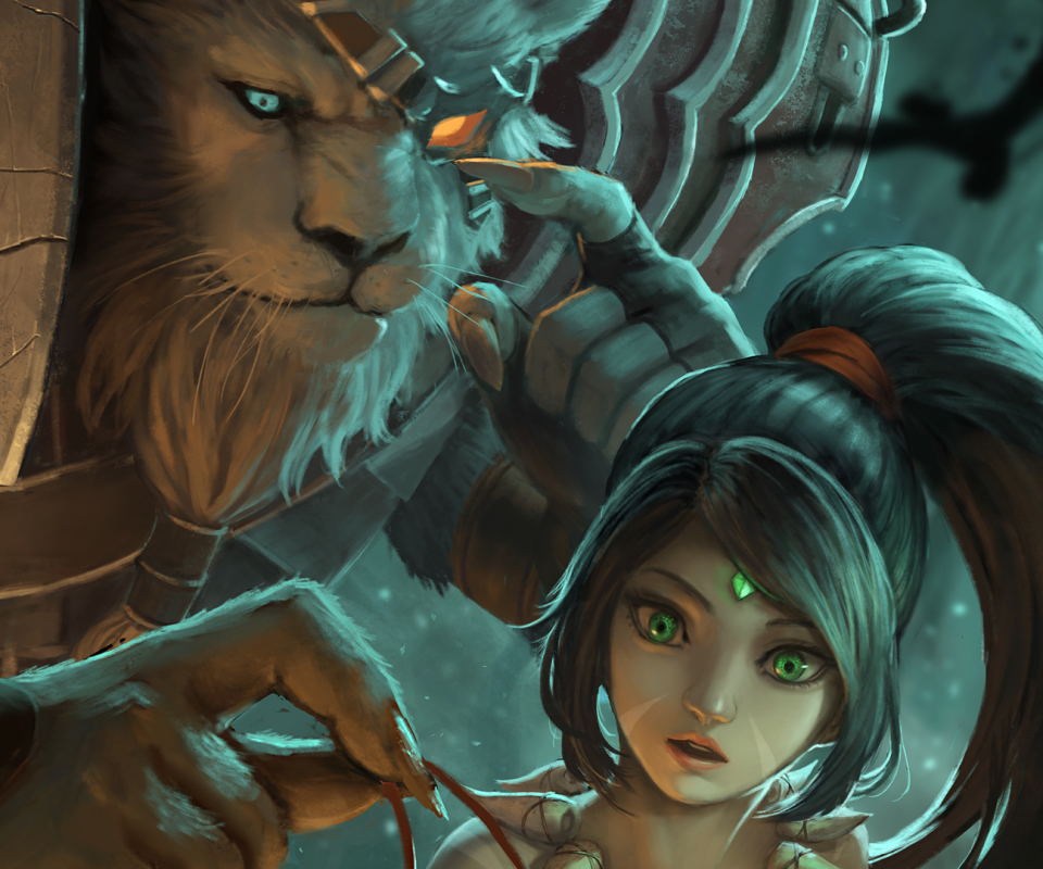 Download mobile wallpaper League Of Legends, Video Game, Nidalee (League Of Legends), Rengar (League Of Legends) for free.