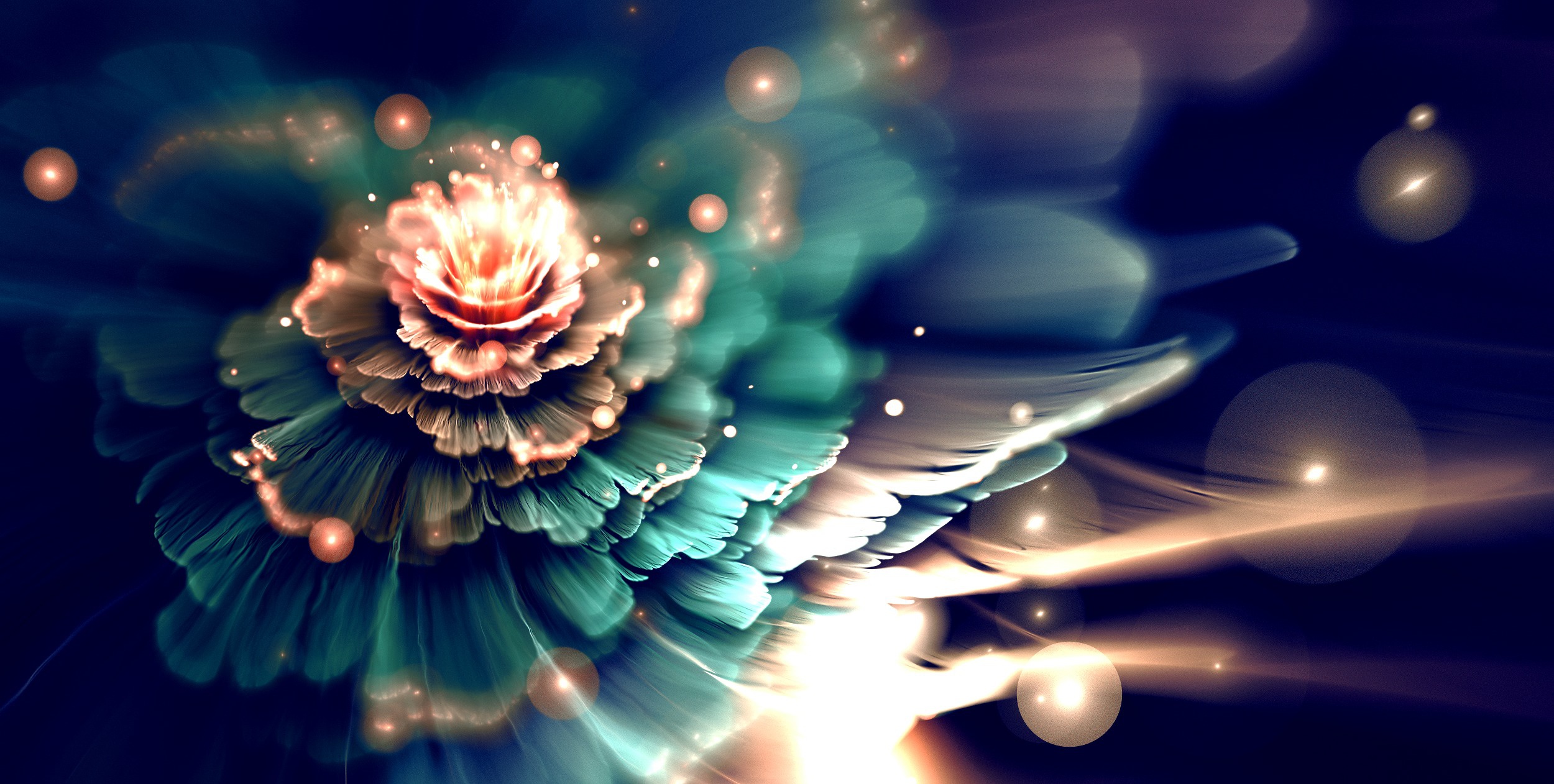 Free download wallpaper Flowers, Flower, Blur, Fractal, Artistic on your PC desktop