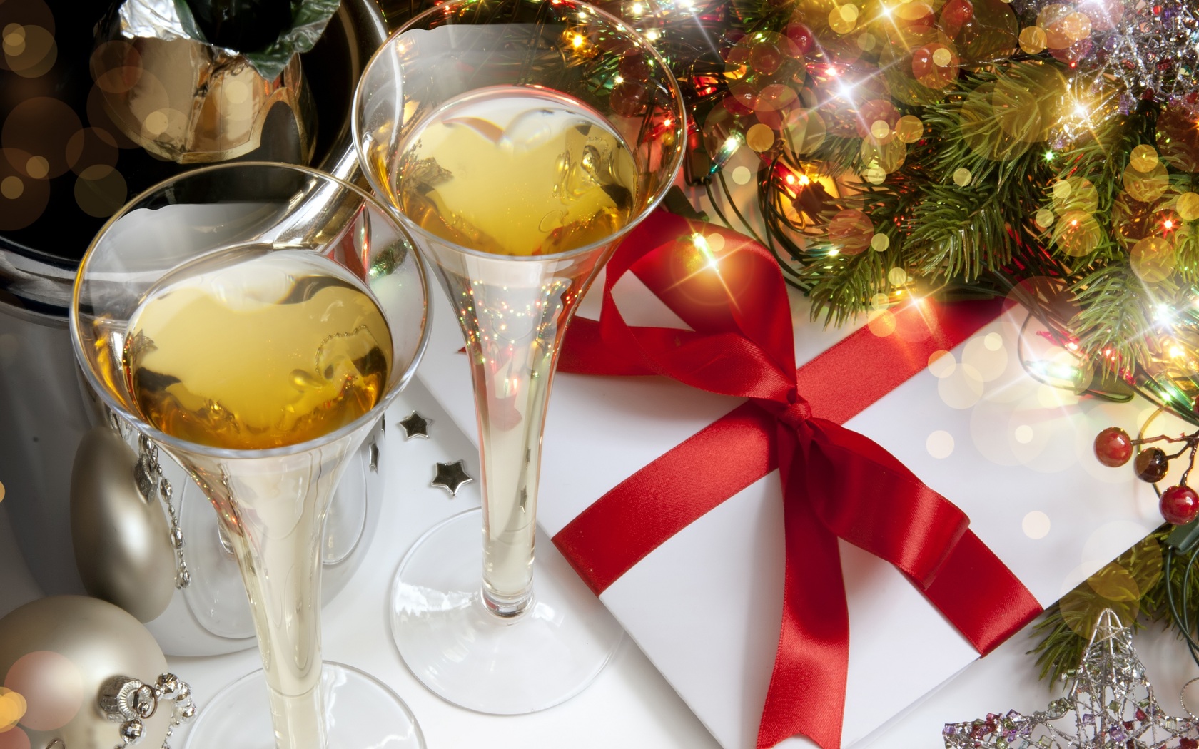 holiday, christmas, champagne, gift