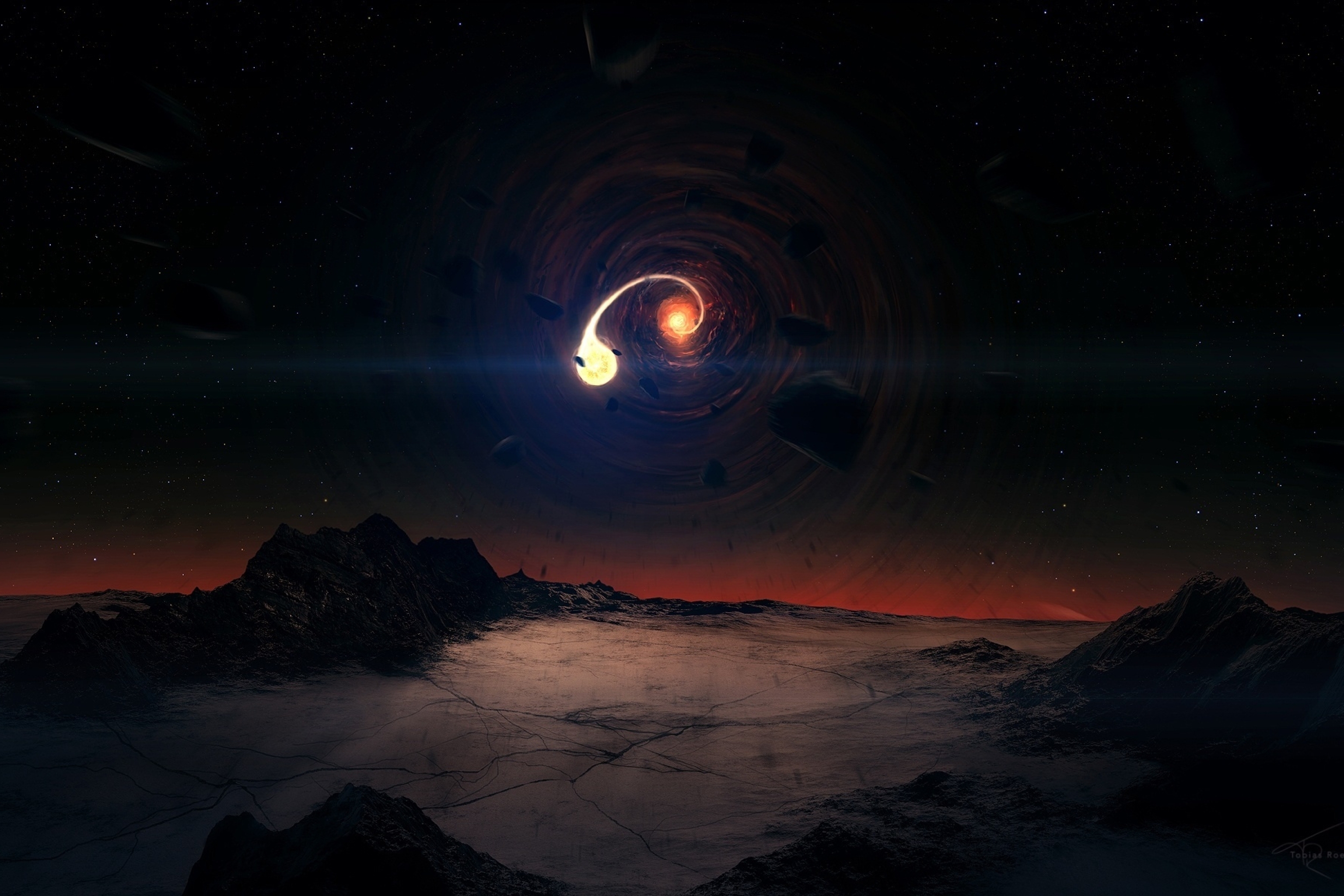 Free download wallpaper Landscape, Space, Sci Fi, Black Hole on your PC desktop