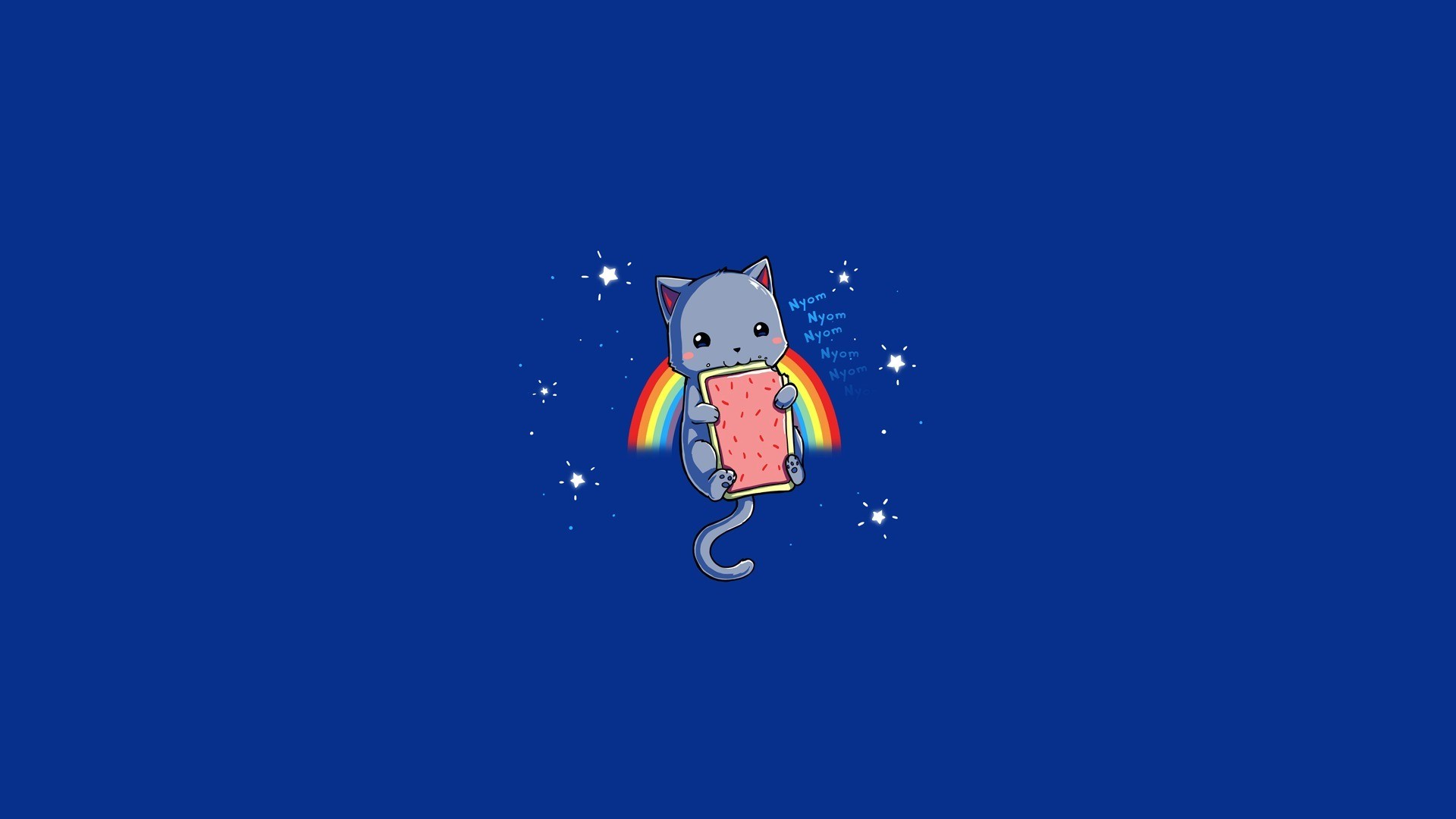 524384 descargar fondo de pantalla memes, humor, gato nyan, azul, arco iris: protectores de pantalla e imágenes gratis