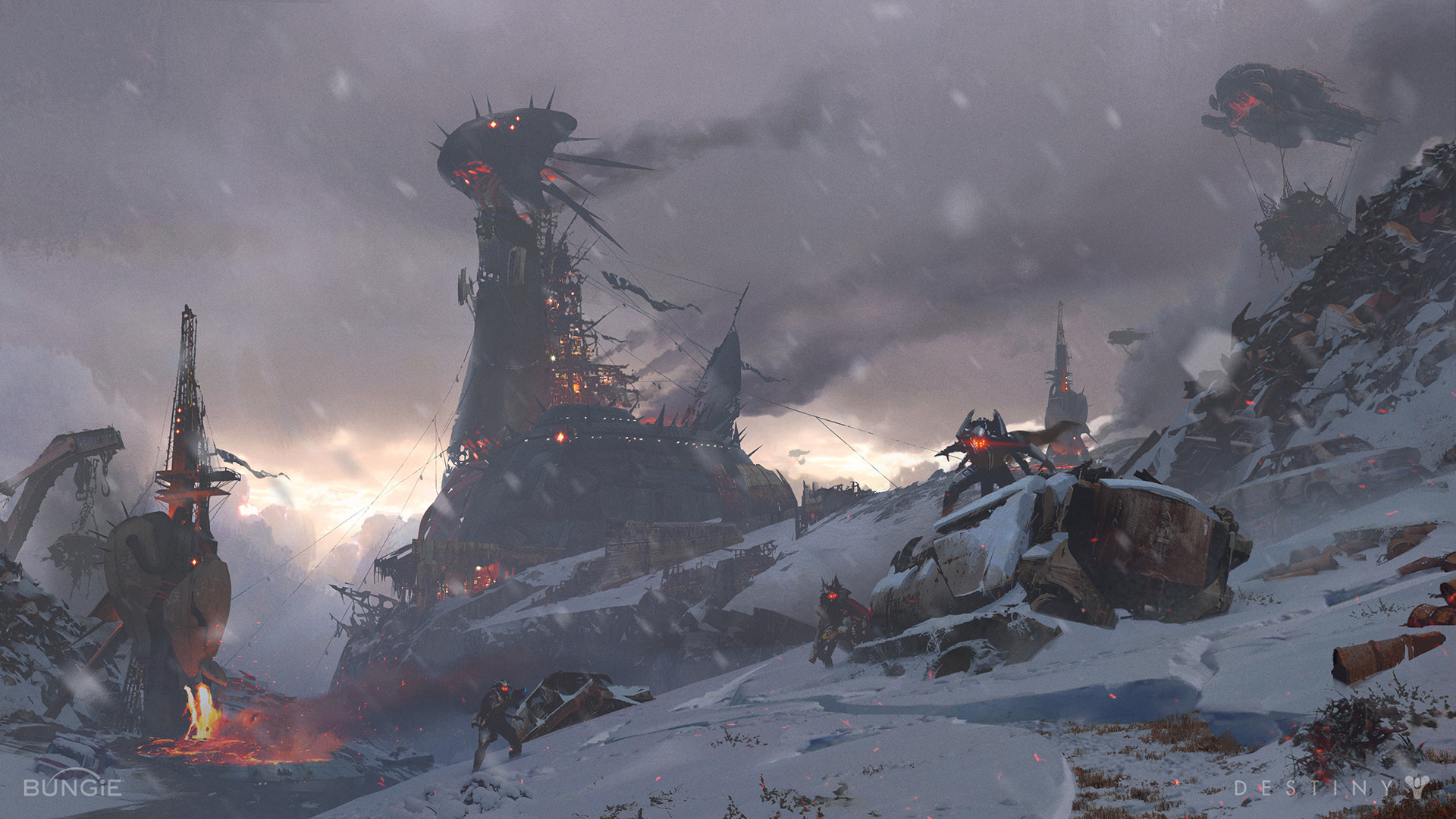 Free download wallpaper Snow, Tower, Military, Video Game, Destiny (Video Game), Destiny on your PC desktop