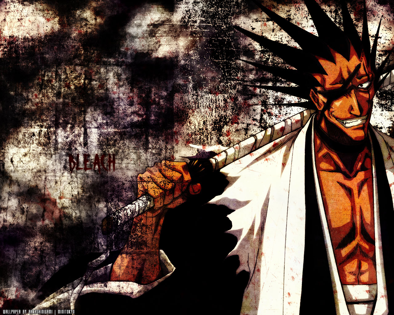 Handy-Wallpaper Bleach, Animes, Kenpachi Zaraki kostenlos herunterladen.