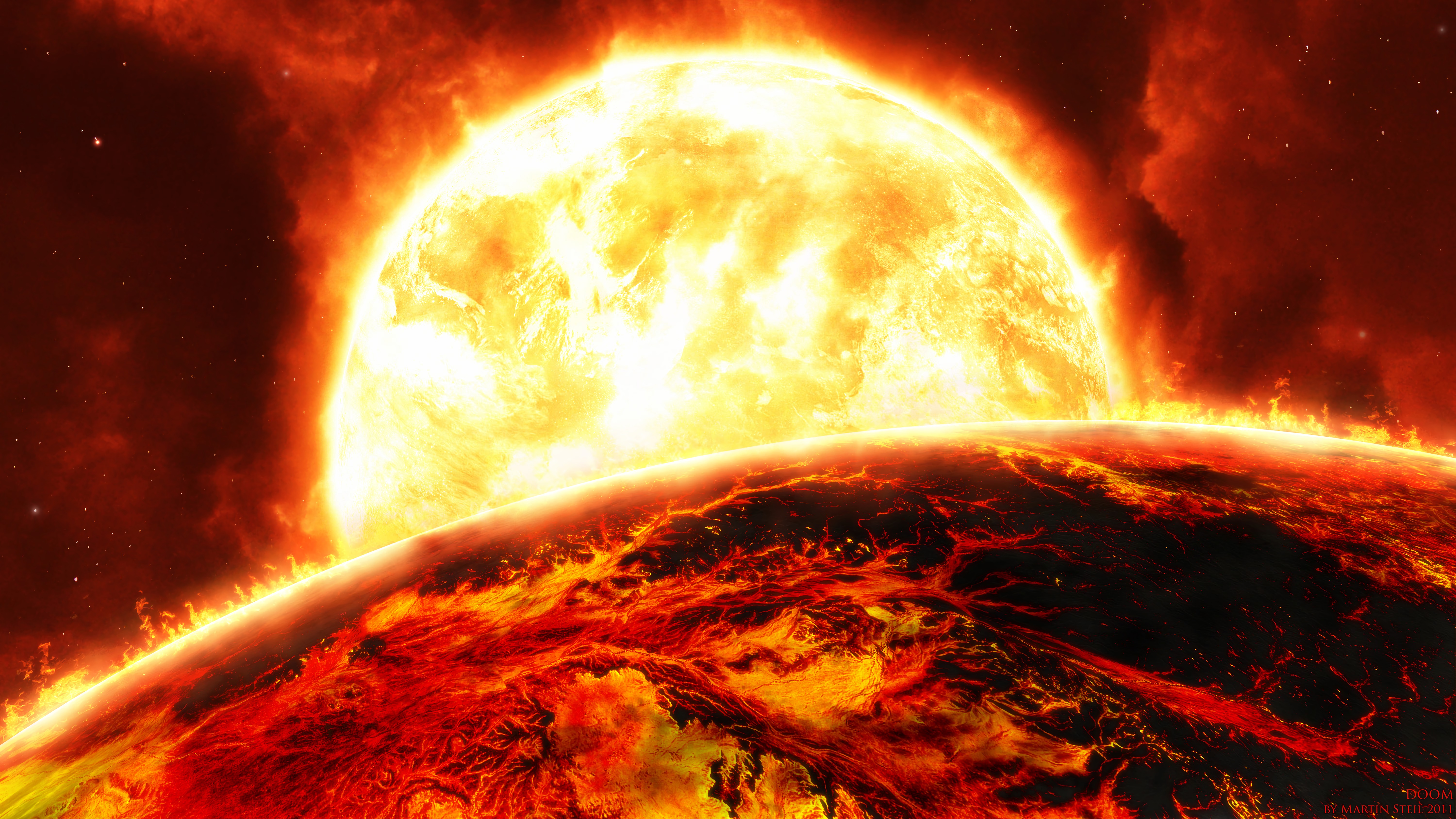 Descarga gratis la imagen Planeta, Brillante, Llama, Sol, Fuego, Universo en el escritorio de tu PC