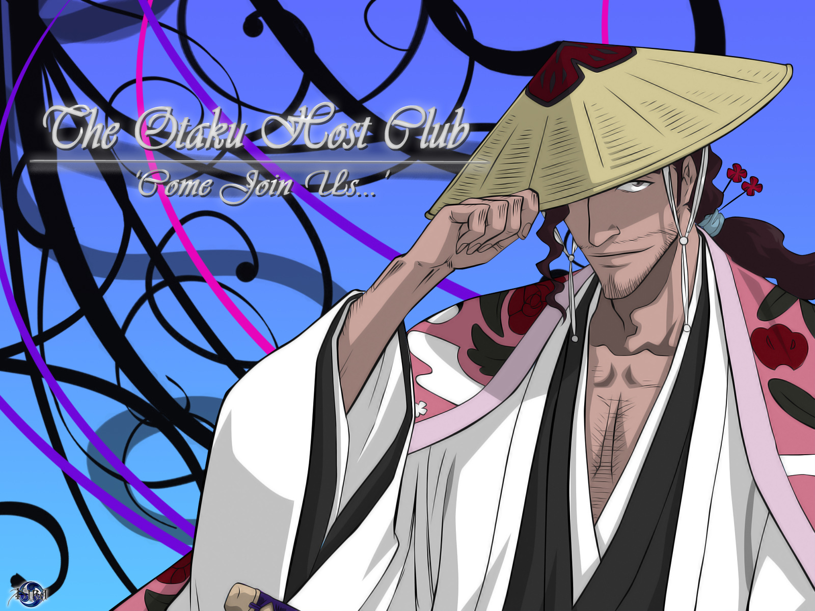 Download mobile wallpaper Shunsui Kyōraku, Bleach, Anime for free.