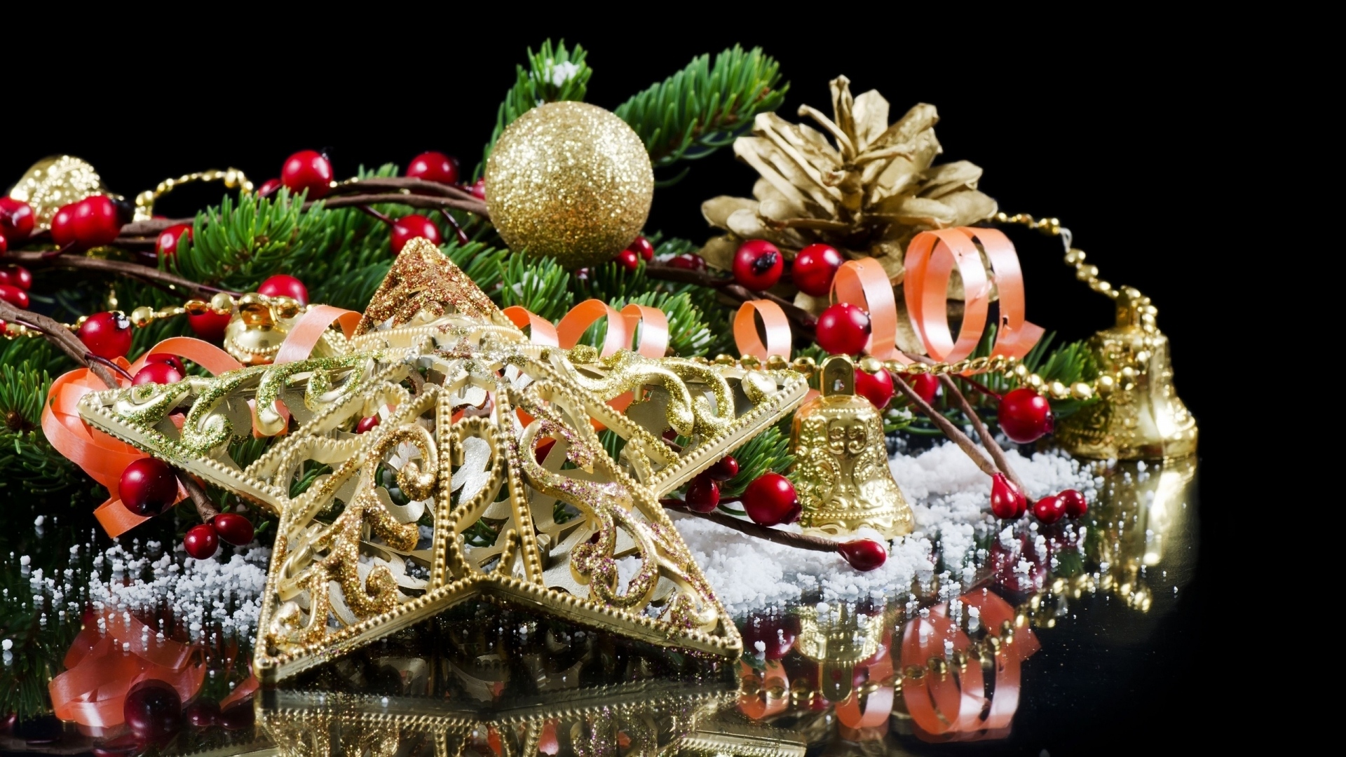 Free download wallpaper Christmas, Holiday, Decoration, Golden, Star on your PC desktop