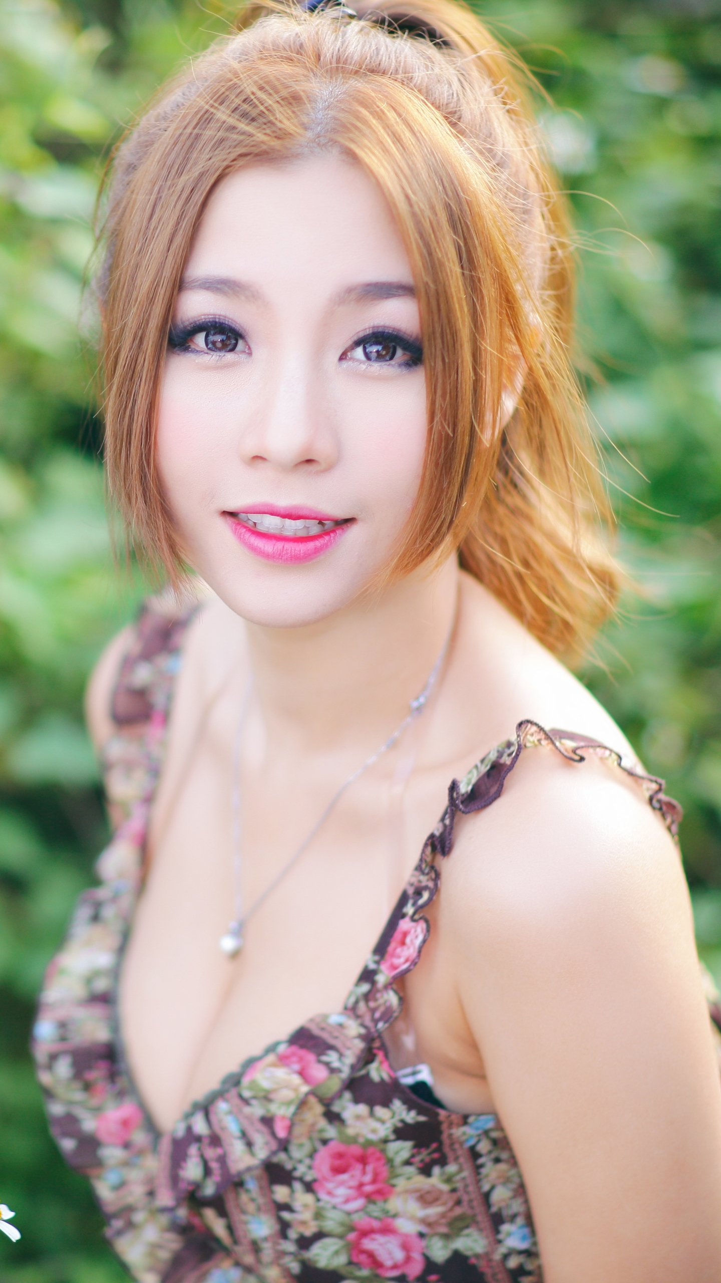 Download mobile wallpaper Smile, Redhead, Model, Women, Asian for free.