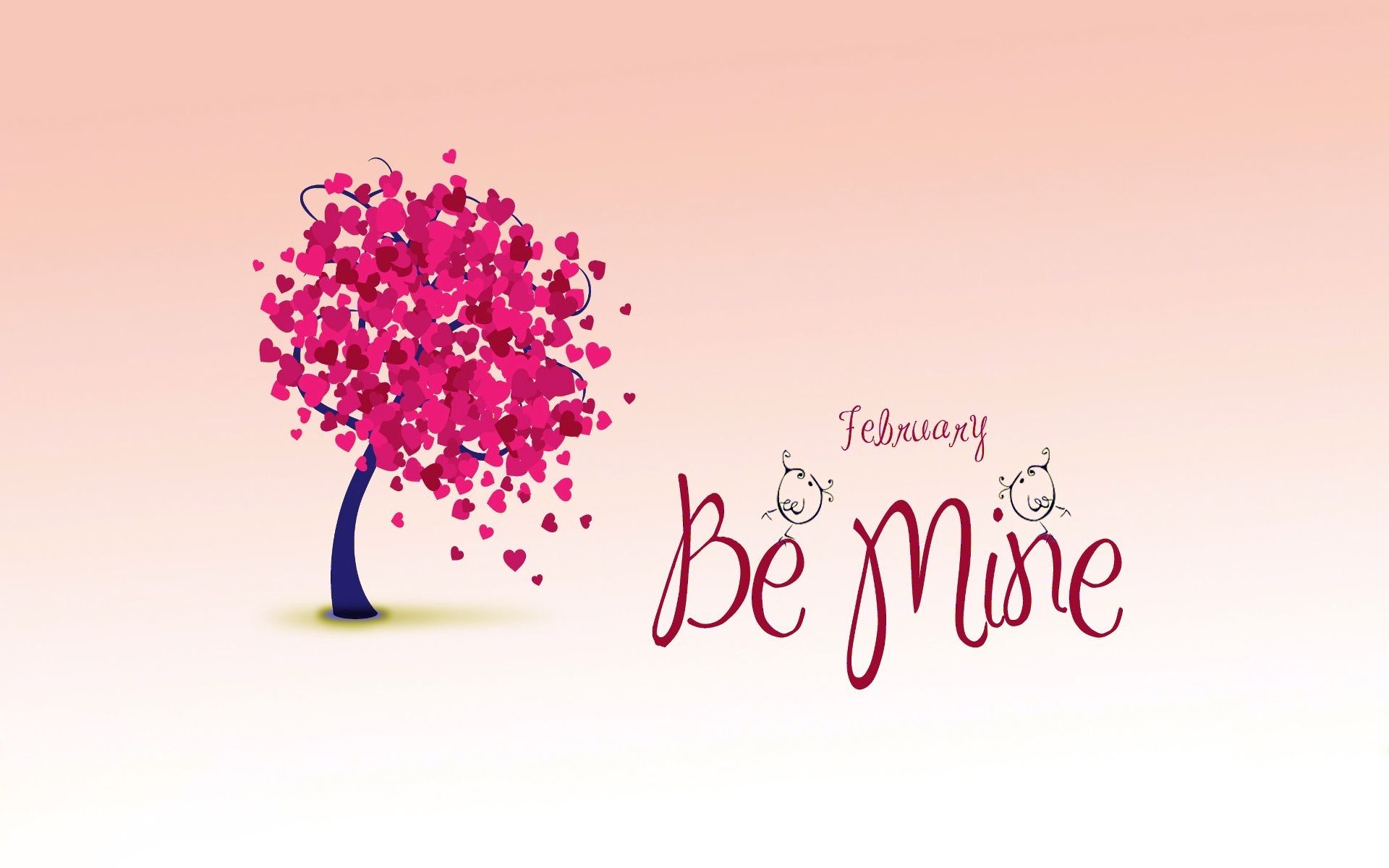Завантажити шпалери безкоштовно День Святого Валентина, Дерево, Кохання, Серце, Художній картинка на робочий стіл ПК