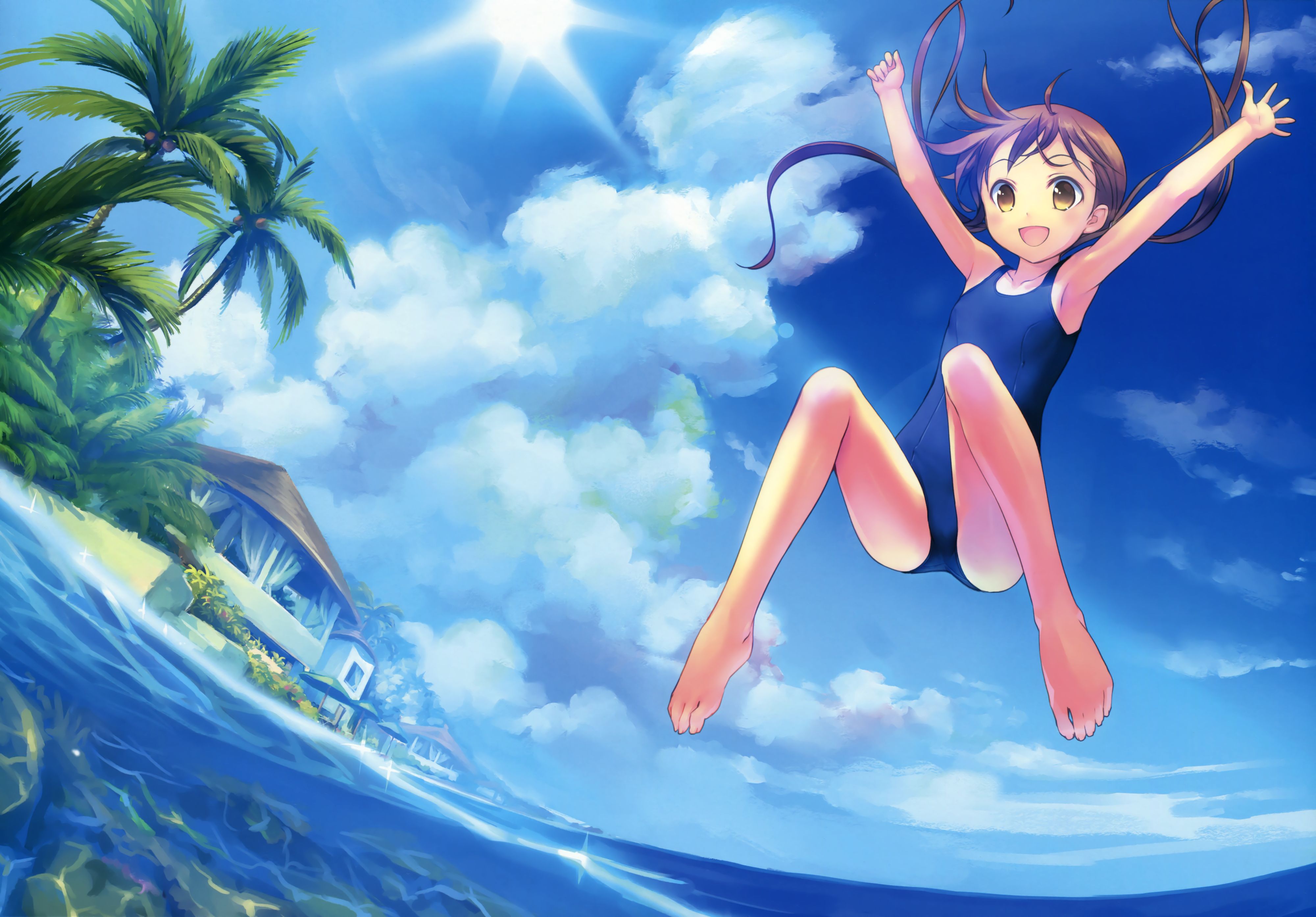 Free download wallpaper Anime, Original, Swimsuit on your PC desktop