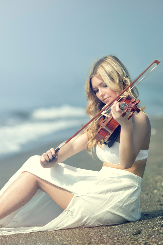 Download mobile wallpaper Mood, Women, Violin, Violinist for free.