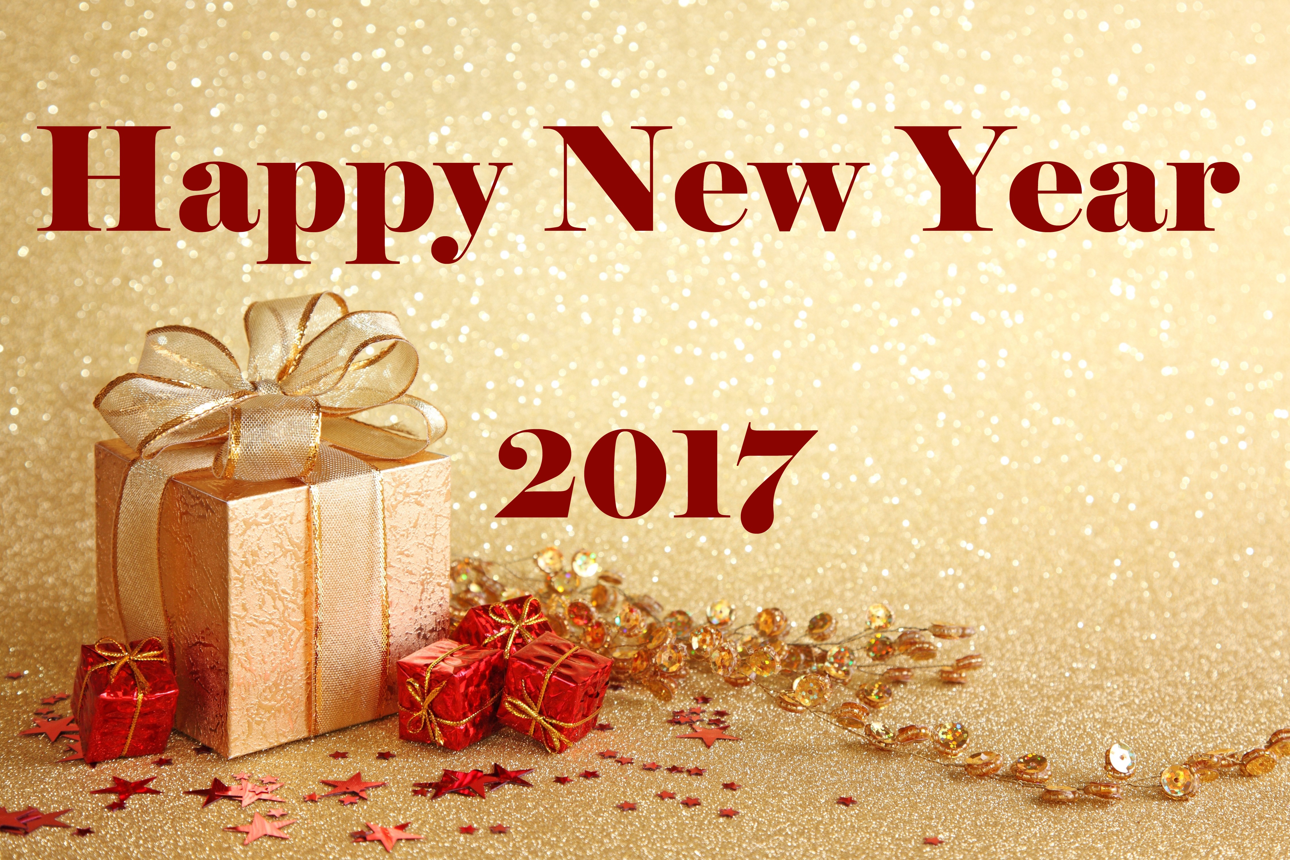 PCデスクトップに新年, 贈り物, キラキラ, ホリデー, 2017年新年画像を無料でダウンロード
