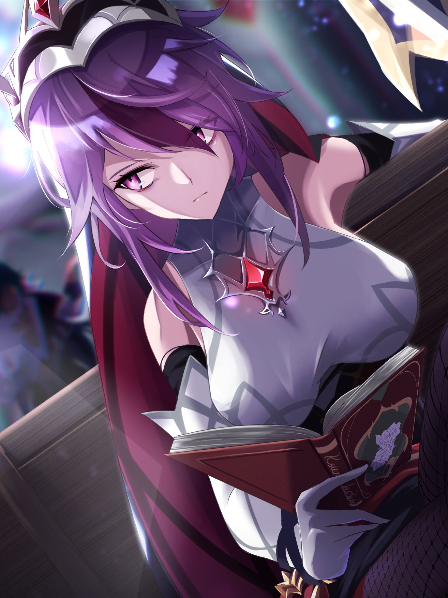 Download mobile wallpaper Video Game, Purple Hair, Pink Eyes, Genshin Impact, Rosaria (Genshin Impact) for free.