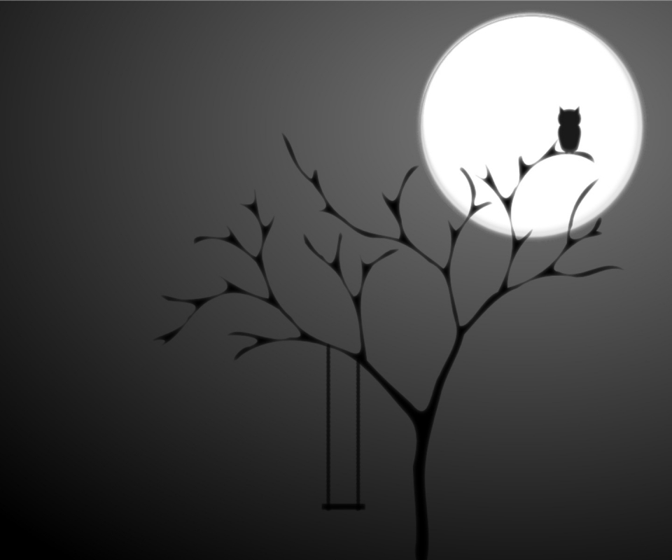 Download mobile wallpaper Owl, Dark, Tree, Artistic for free.