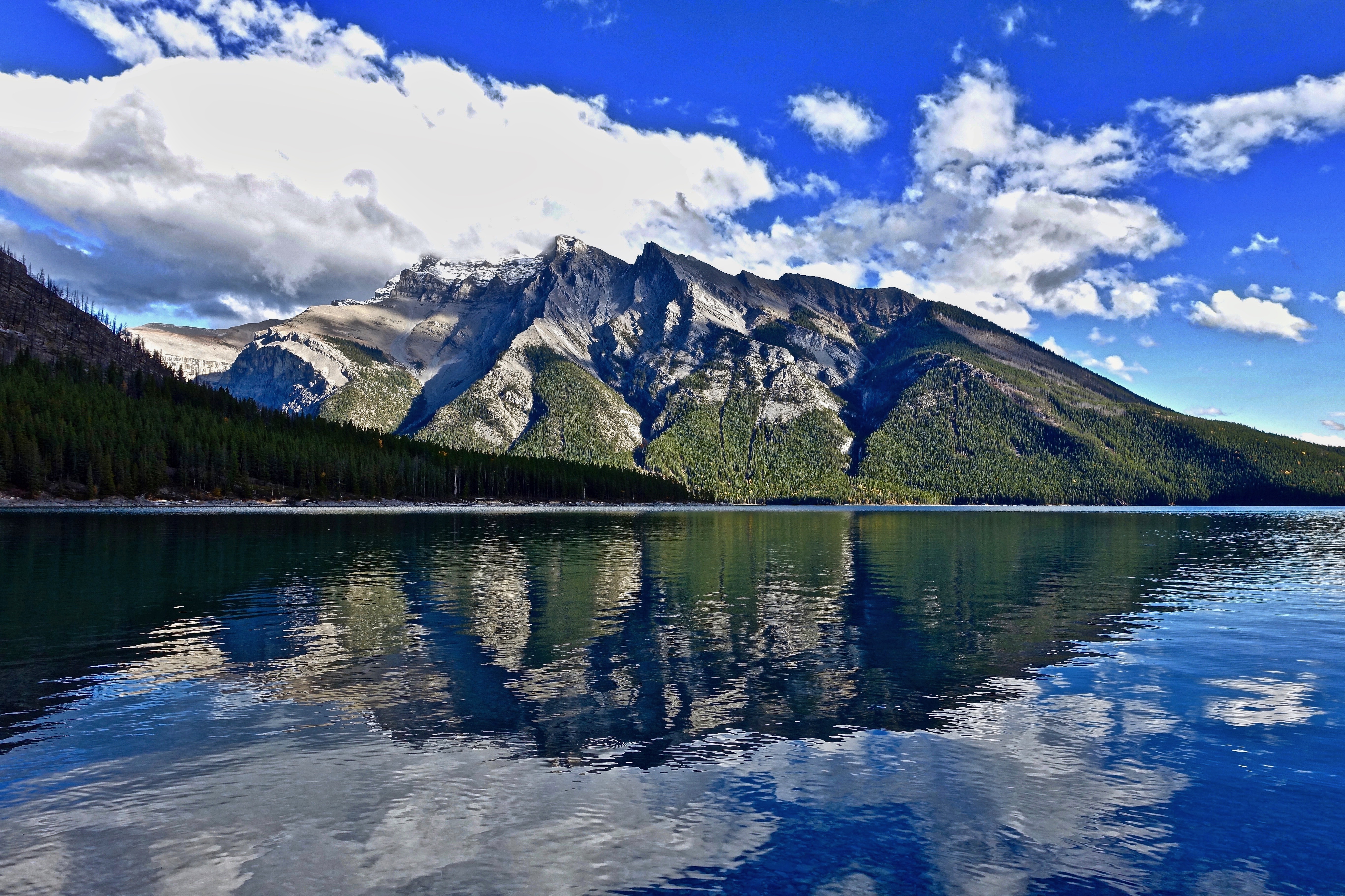 無料モバイル壁紙自然, 山脈, 湖, 反射をダウンロードします。