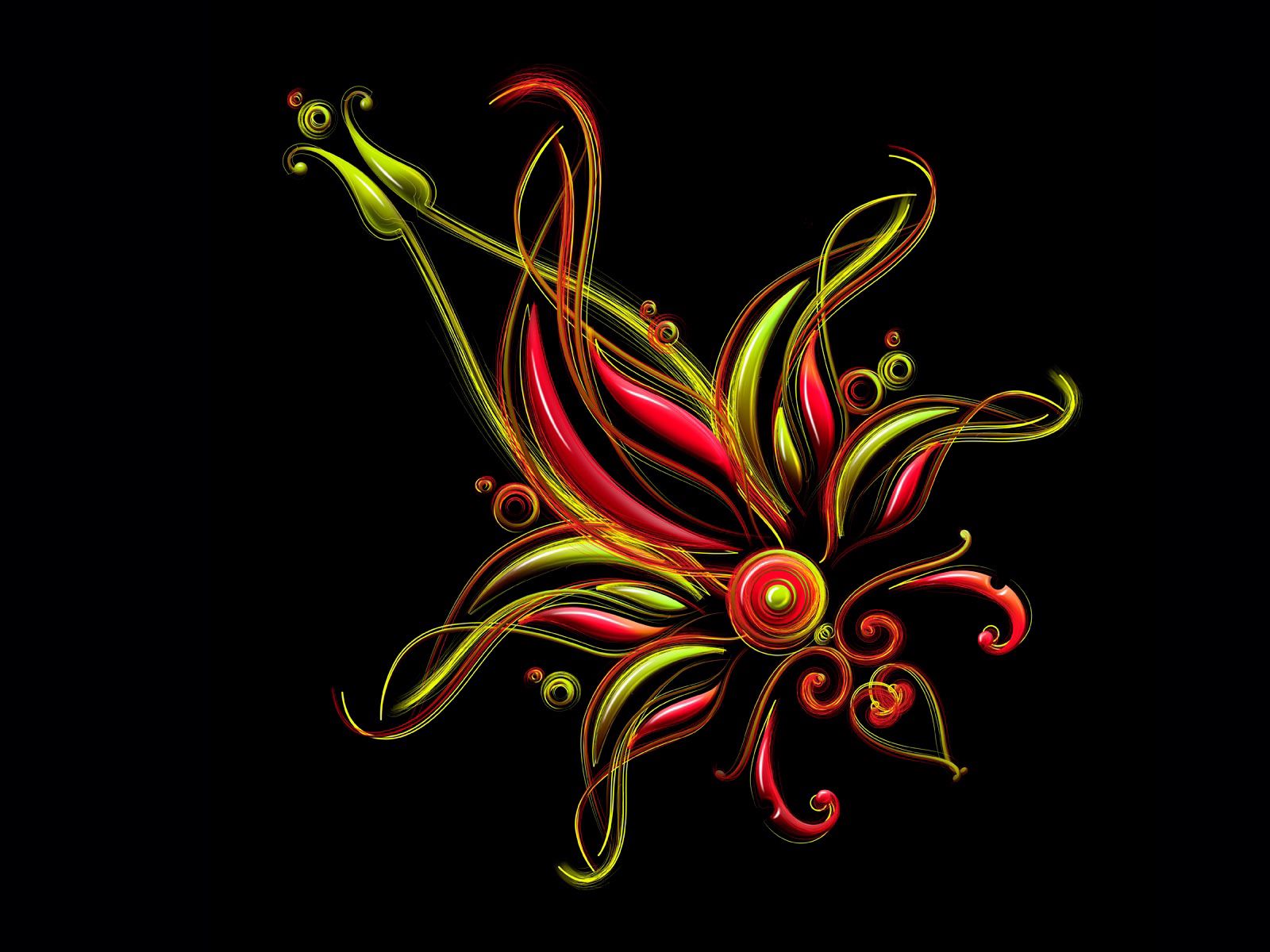 Download mobile wallpaper Flower, Patterns, Abstract, Dark Background for free.