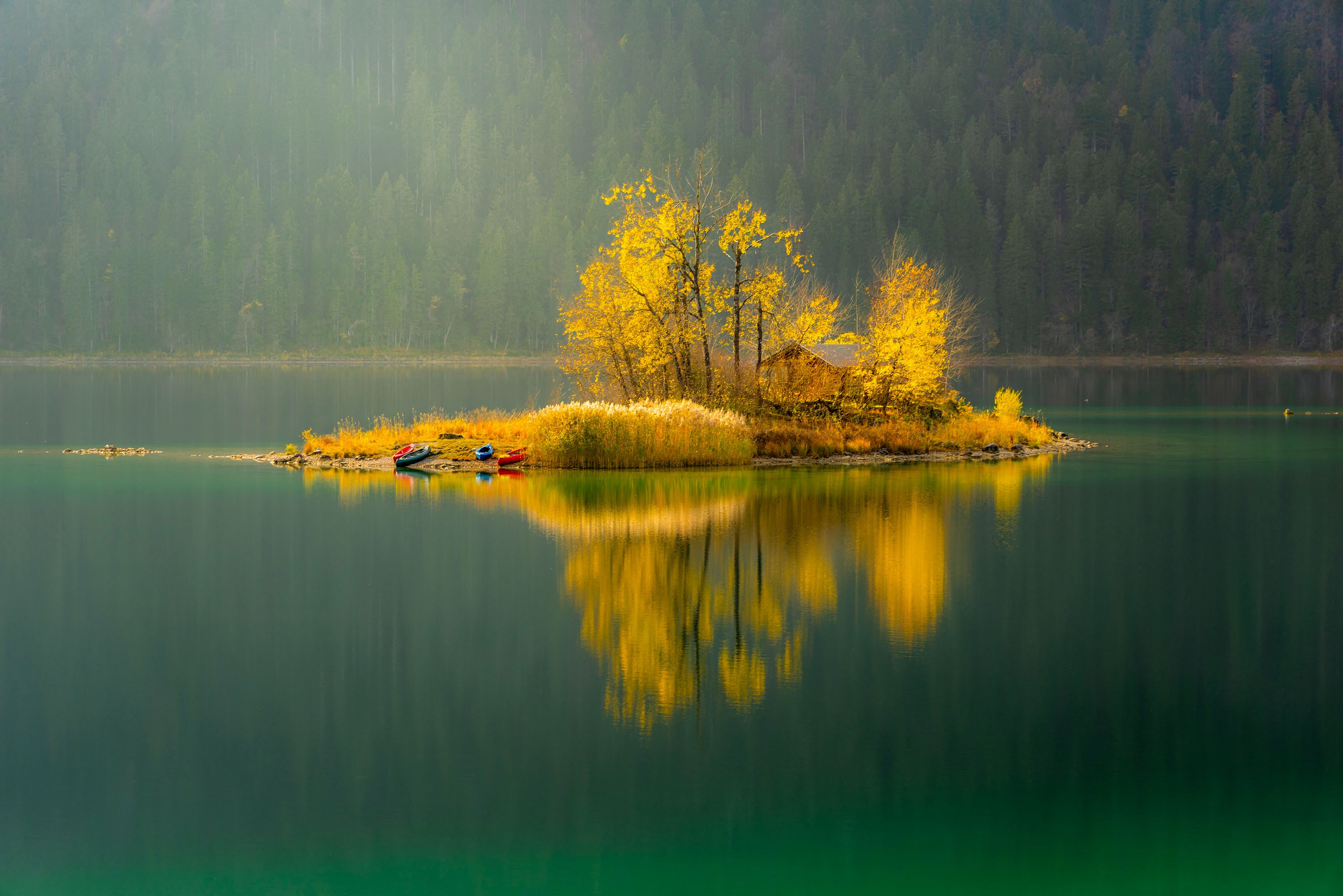 Laden Sie das Seen, See, Insel, Fotografie, Spiegelung-Bild kostenlos auf Ihren PC-Desktop herunter