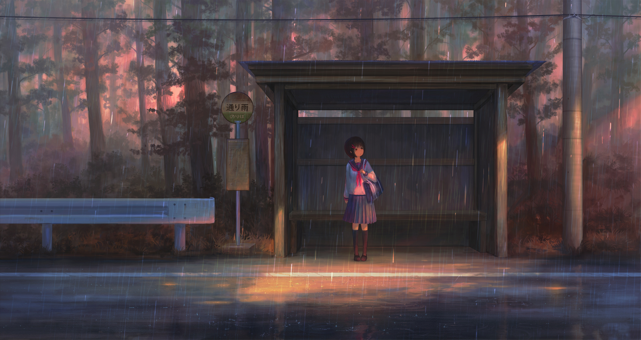 Laden Sie das Regen, Original, Animes-Bild kostenlos auf Ihren PC-Desktop herunter