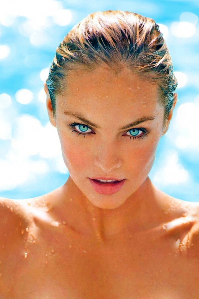 Download mobile wallpaper Summer, Face, Sunny, Women, Blue Eyes, Candice Swanepoel for free.