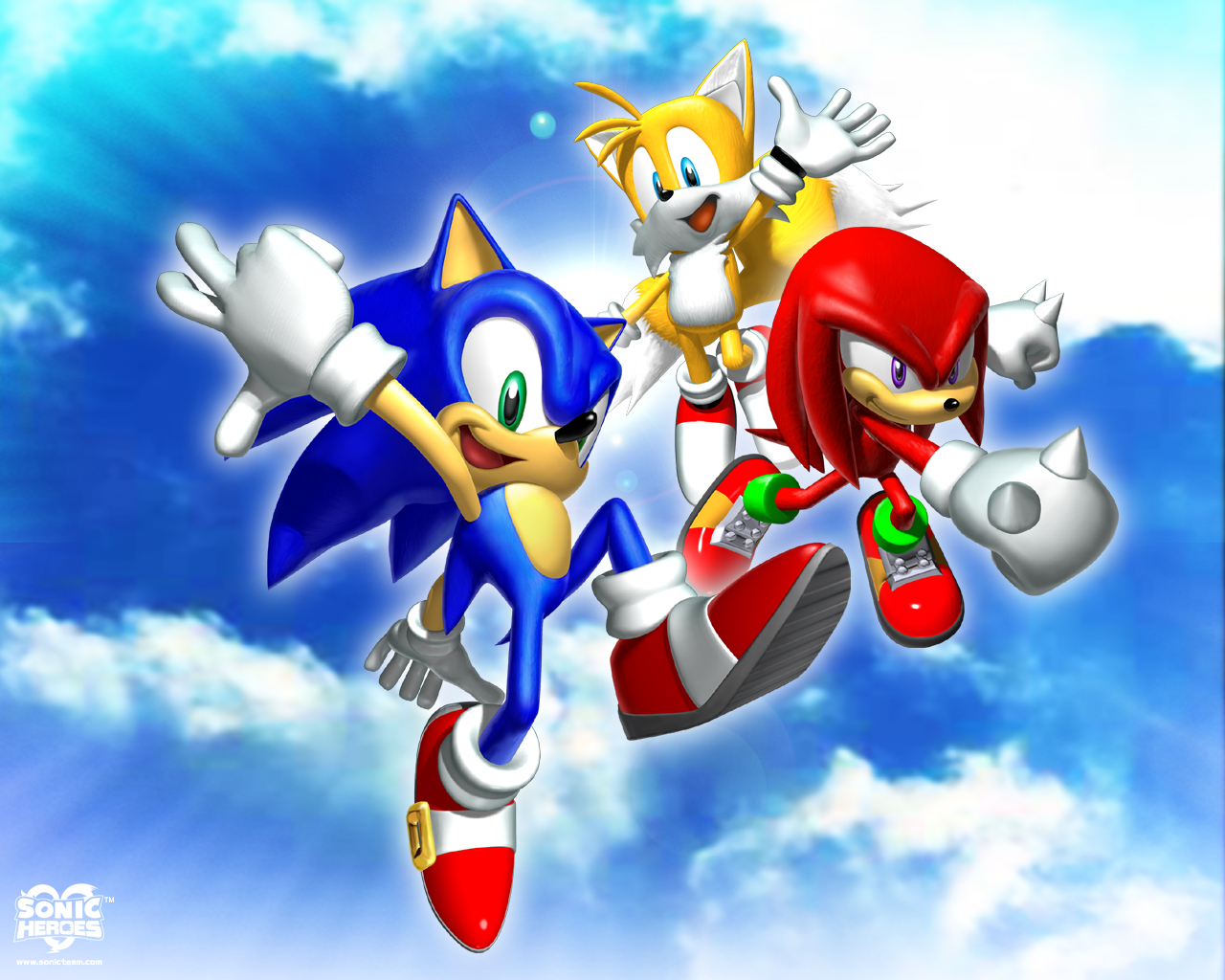 sonic heroes, video game, knuckles the echidna, miles 'tails' prower, sonic the hedgehog