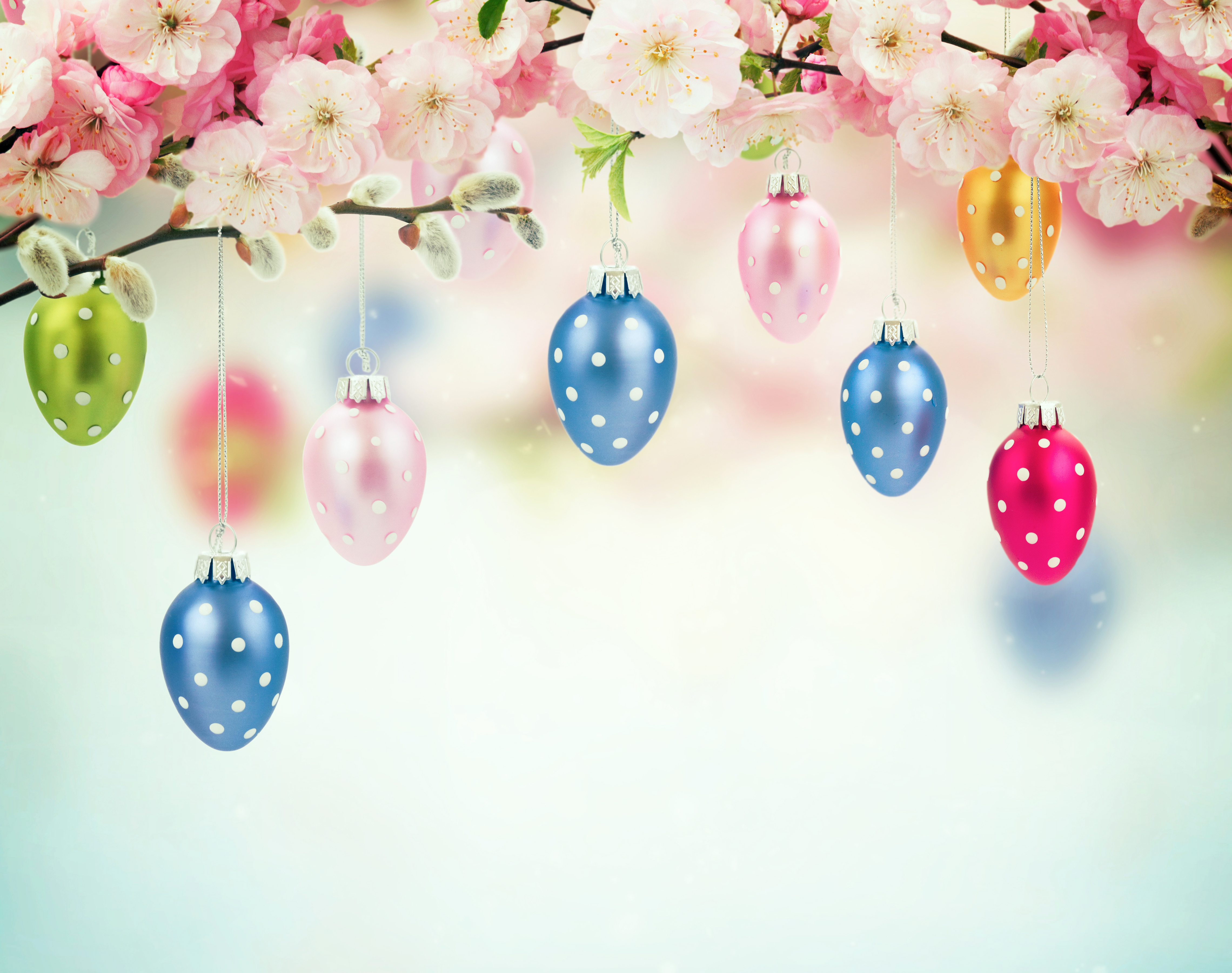 Free download wallpaper Easter, Pink, Holiday, Blossom, Christmas Ornaments on your PC desktop