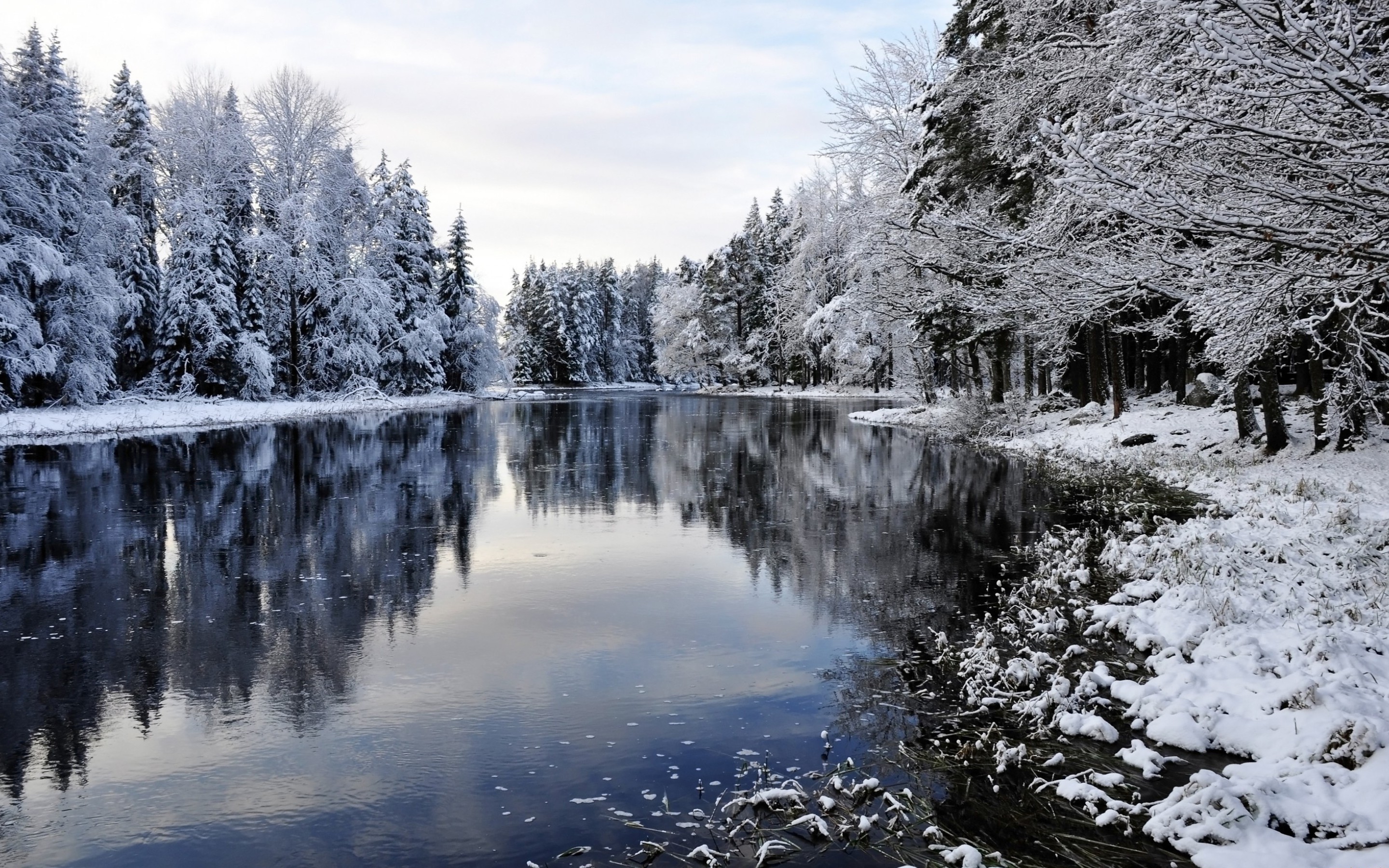 Скачать обои бесплатно Зима, Река, Земля/природа картинка на рабочий стол ПК