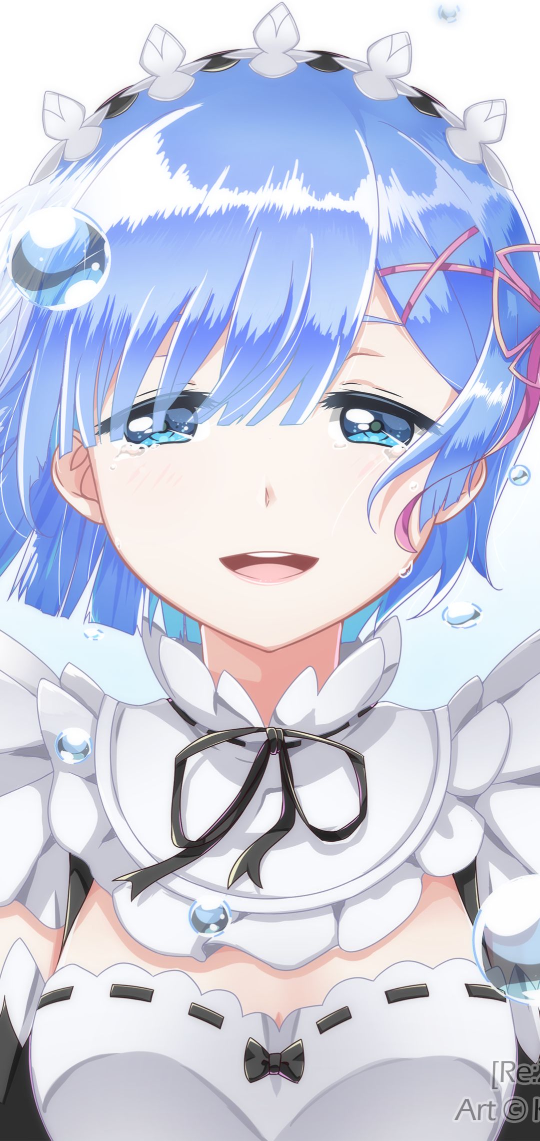 Baixar papel de parede para celular de Anime, Olhos Azuis, Lágrimas, Cabelo Azul, Enfrentar, Re:zero Começando A Vida Em Outro Mundo, Rem (Re:zero) gratuito.