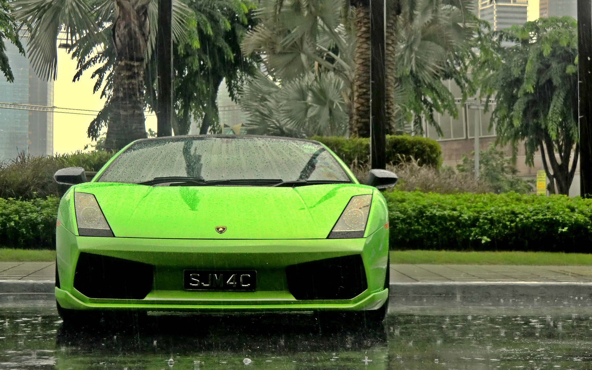 Free download wallpaper Rain, Lamborghini, Lamborghini Gallardo, Vehicles on your PC desktop