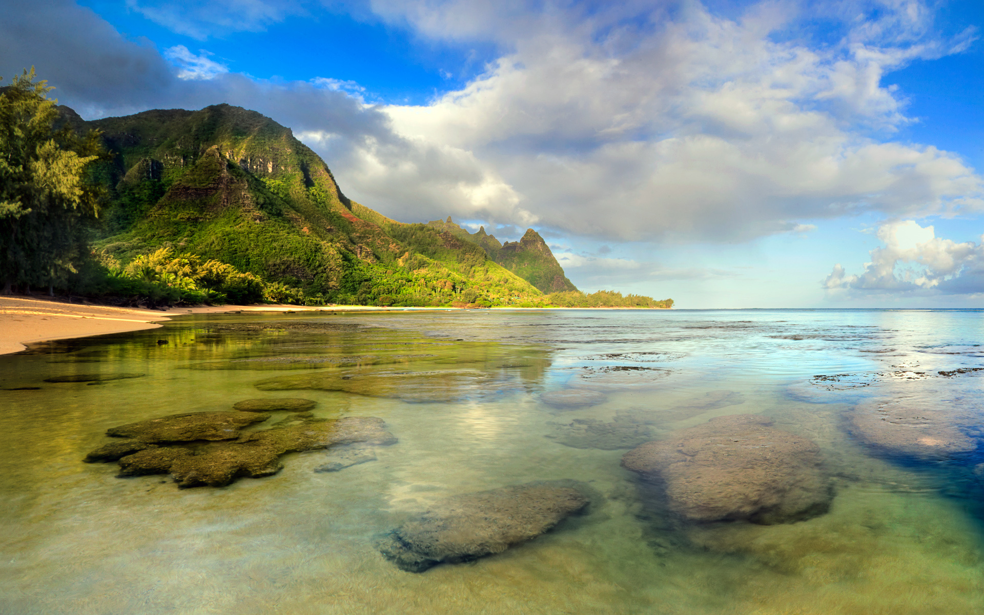 hawaii, beach, water, coast, earth, coastline, kauai, ocean, seashore, tunnels beach