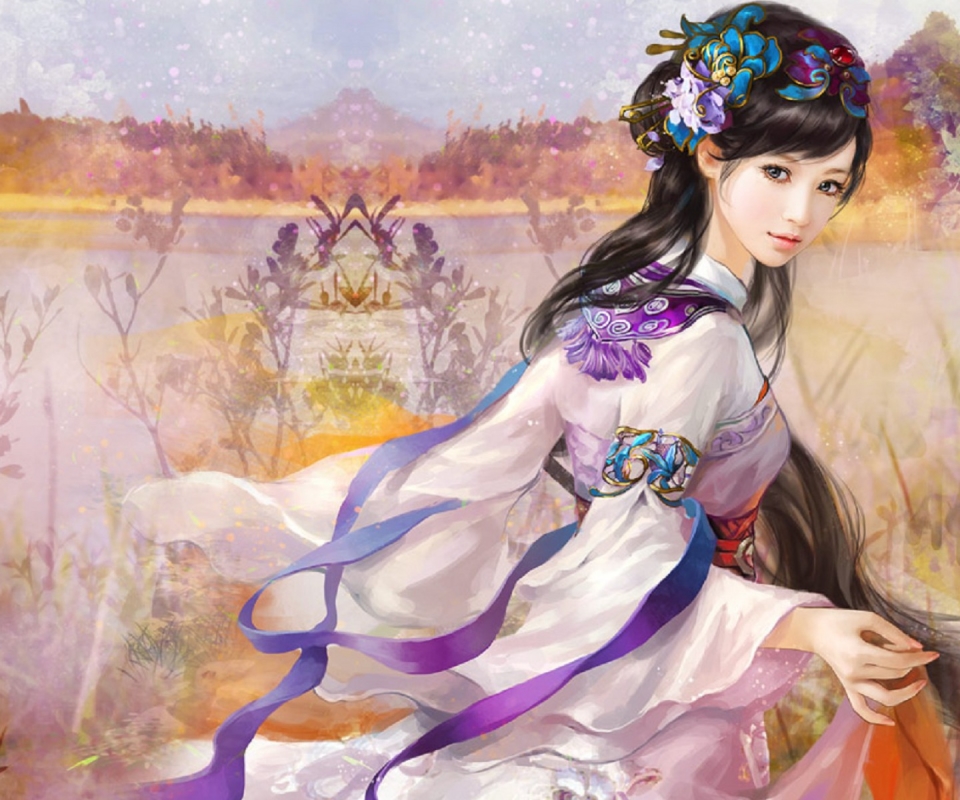 Free download wallpaper Fantasy, Kimono, Women, Asian on your PC desktop