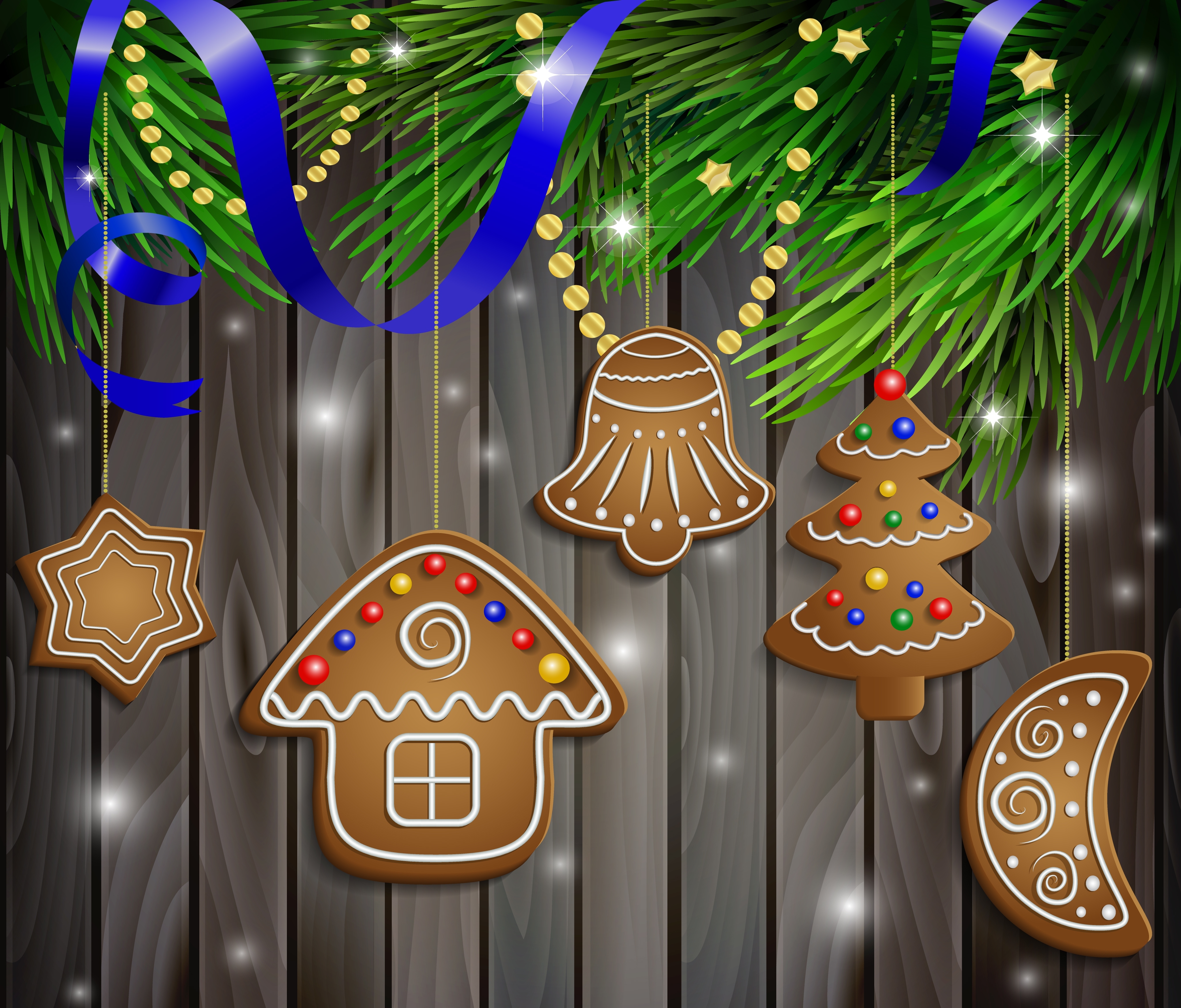 Download mobile wallpaper Christmas, Holiday, Gingerbread, Cookie, Christmas Ornaments for free.