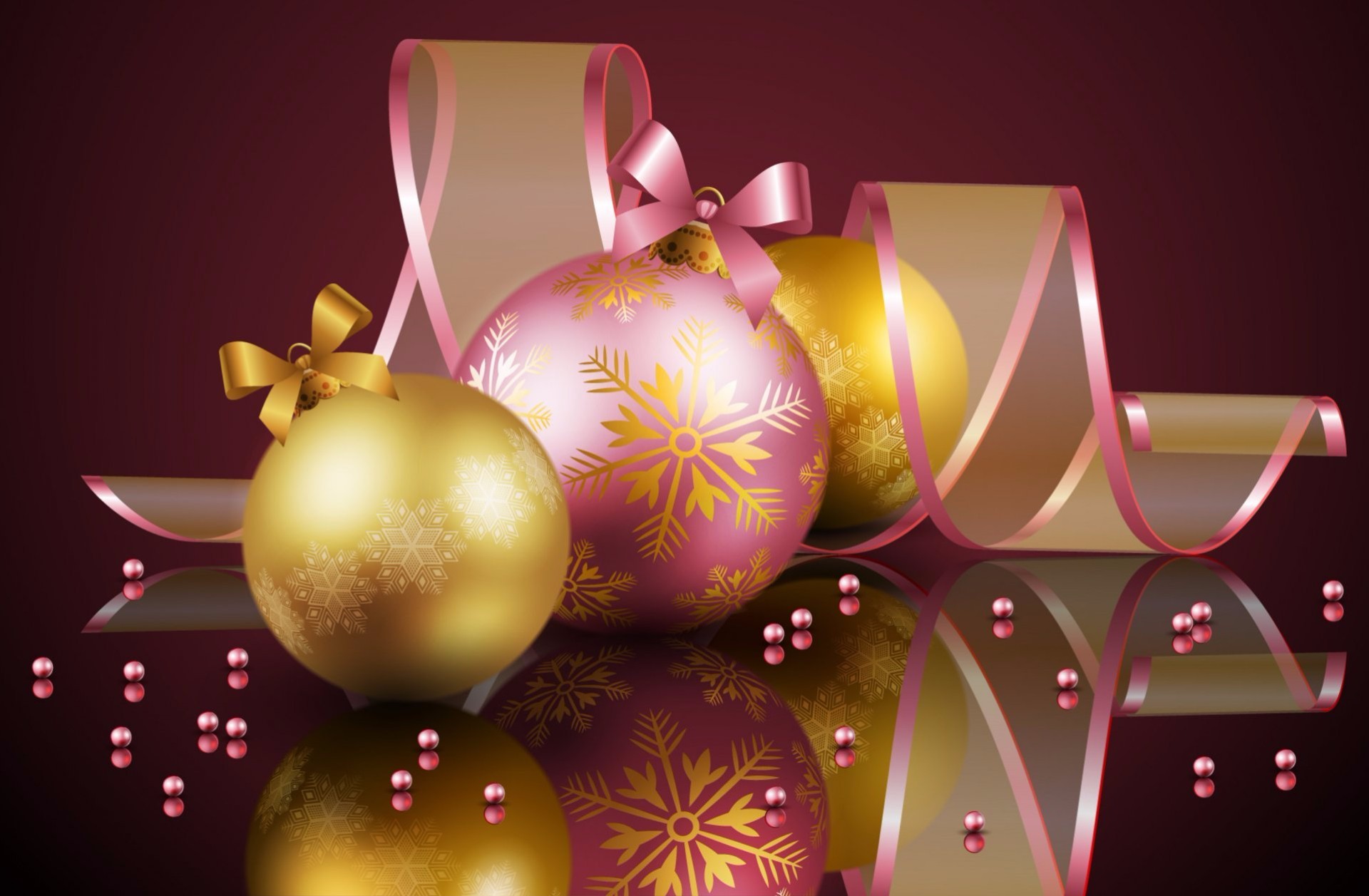 Laden Sie das Feiertage, Weihnachten, Weihnachtsschmuck, Spiegelung-Bild kostenlos auf Ihren PC-Desktop herunter
