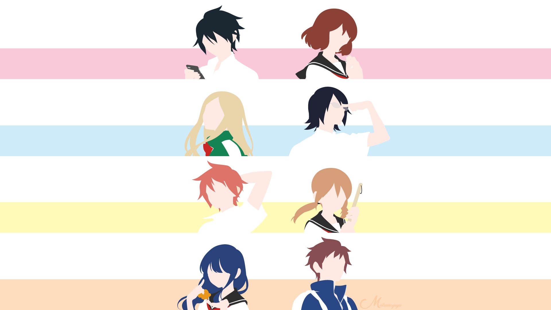 anime, tsurezure children, ayaka kamine, chizuru takano, haruhiko takase, masafumi akagi, ryouko kaji, saki kanda, takeru gouda, takurou sugawara