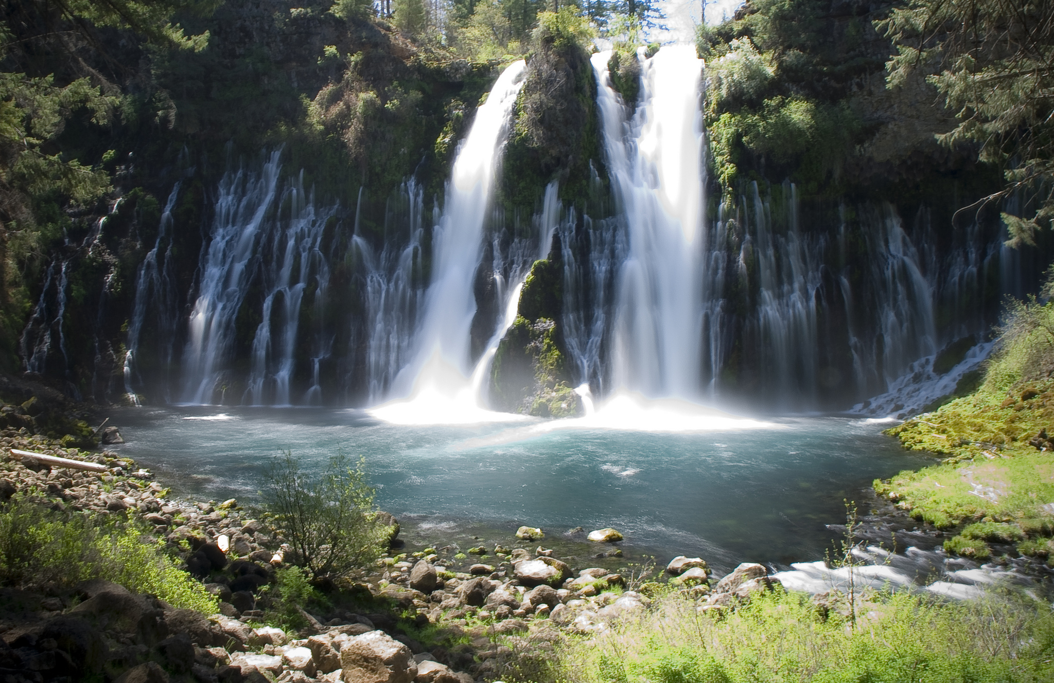 earth, burney falls, california, cliff, nature, waterfall, waterfalls