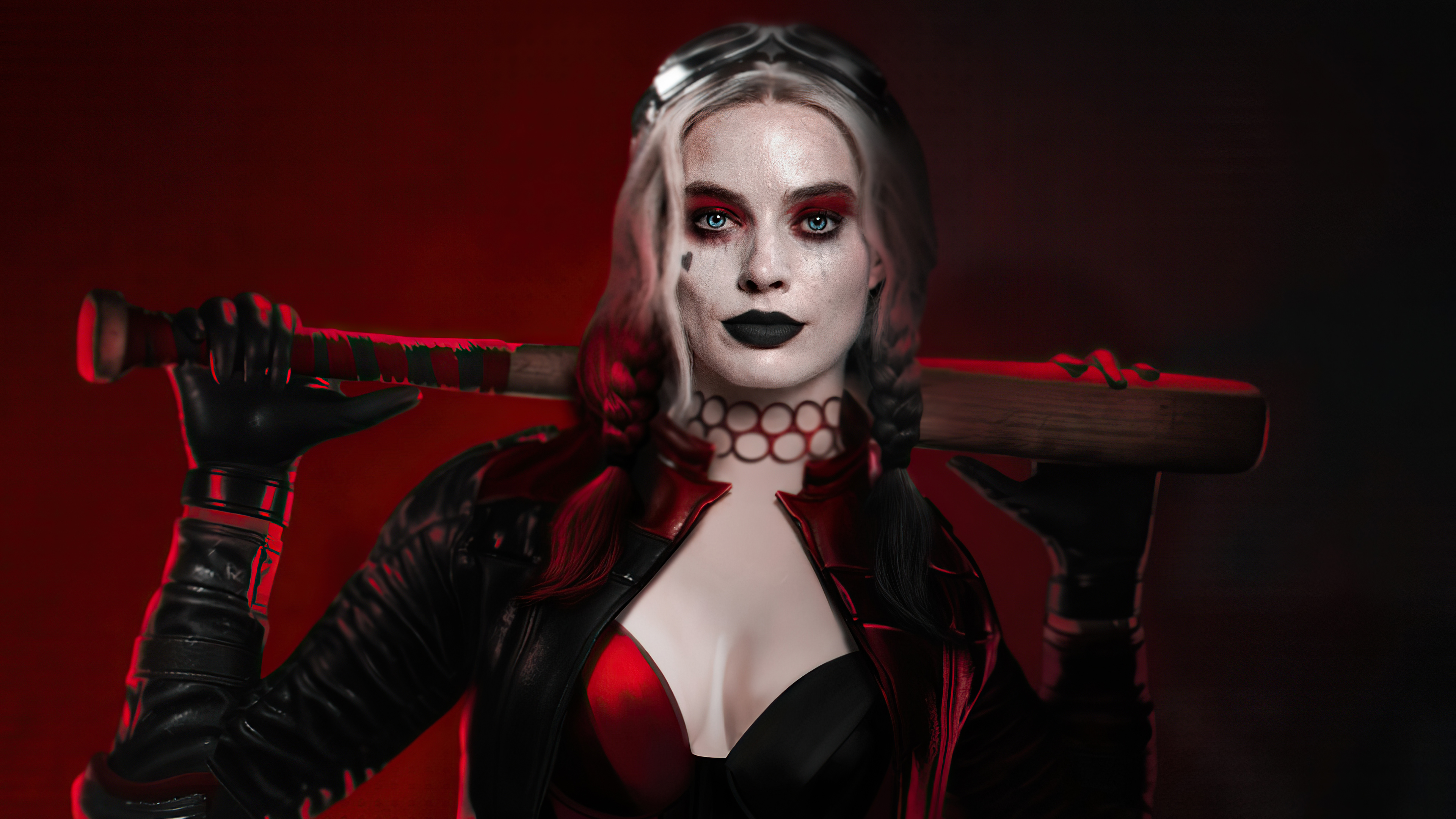 harleen quinzel, dc comics, the suicide squad, movie, blue eyes, harley quinn, lipstick, suicide squad