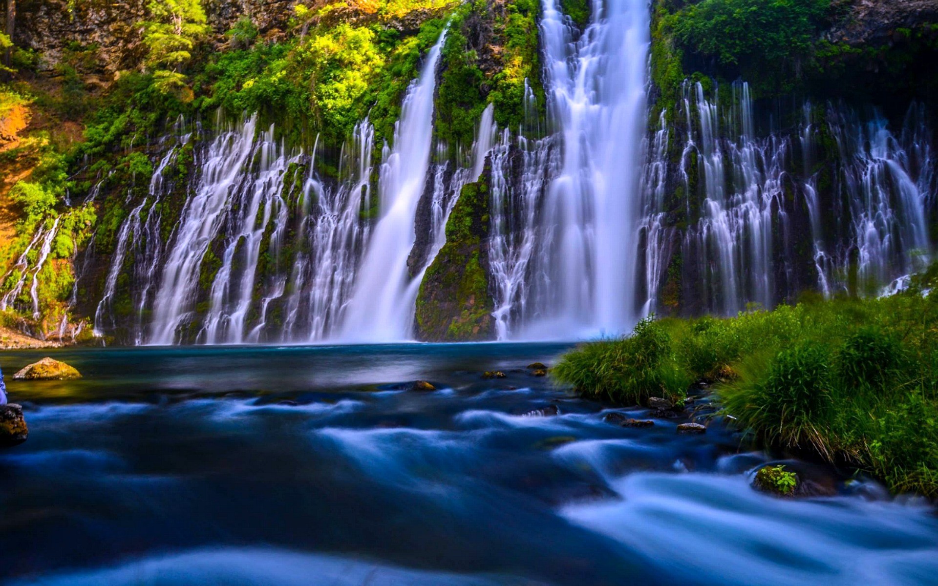 Free download wallpaper Waterfalls, Waterfall, Earth, Burney Falls on your PC desktop
